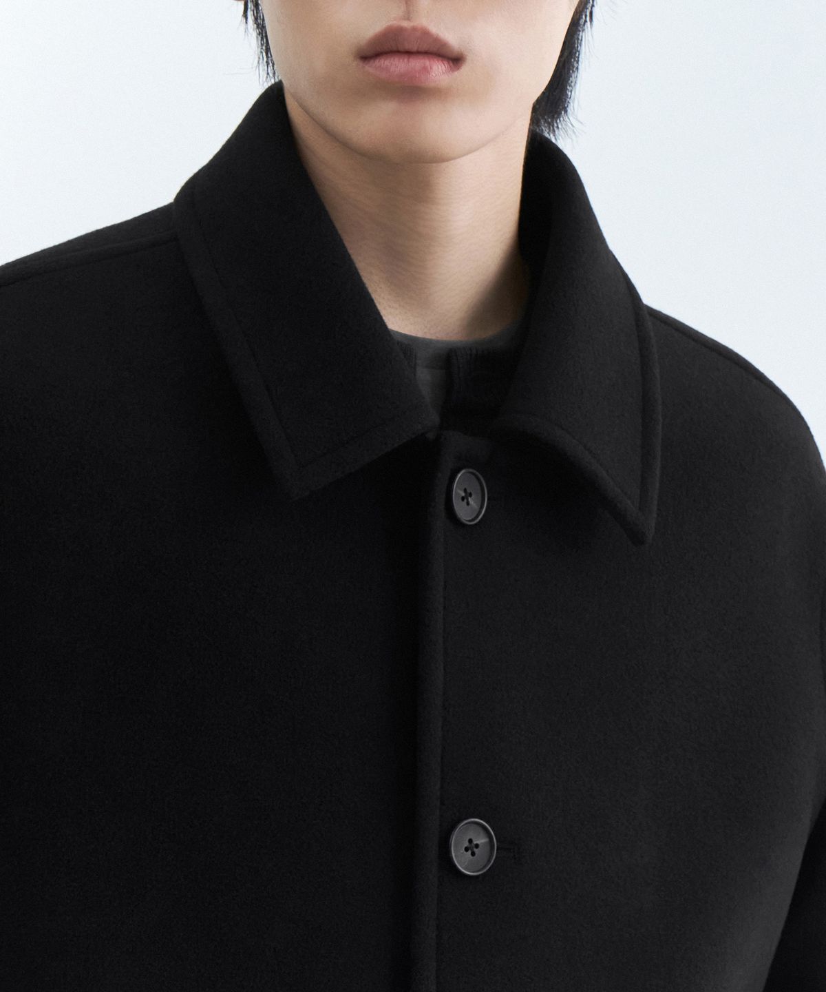 무신사 스탠다드(MUSINSA STANDARD) 데일리 하프 발마칸 코트 [블랙]