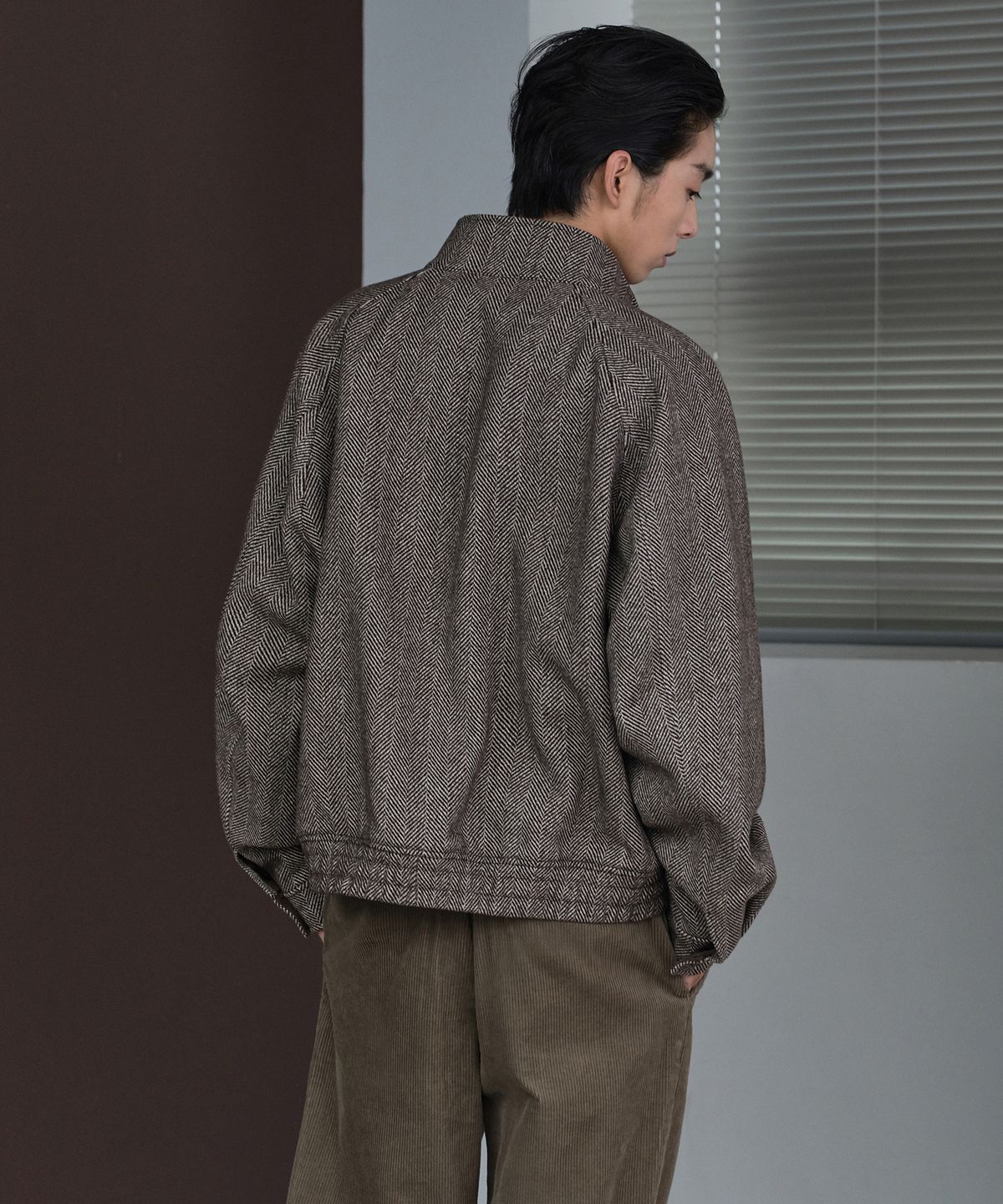 무신사 스탠다드(MUSINSA STANDARD) 울 블렌드 헤링본 해링턴 재킷 [브라운]
