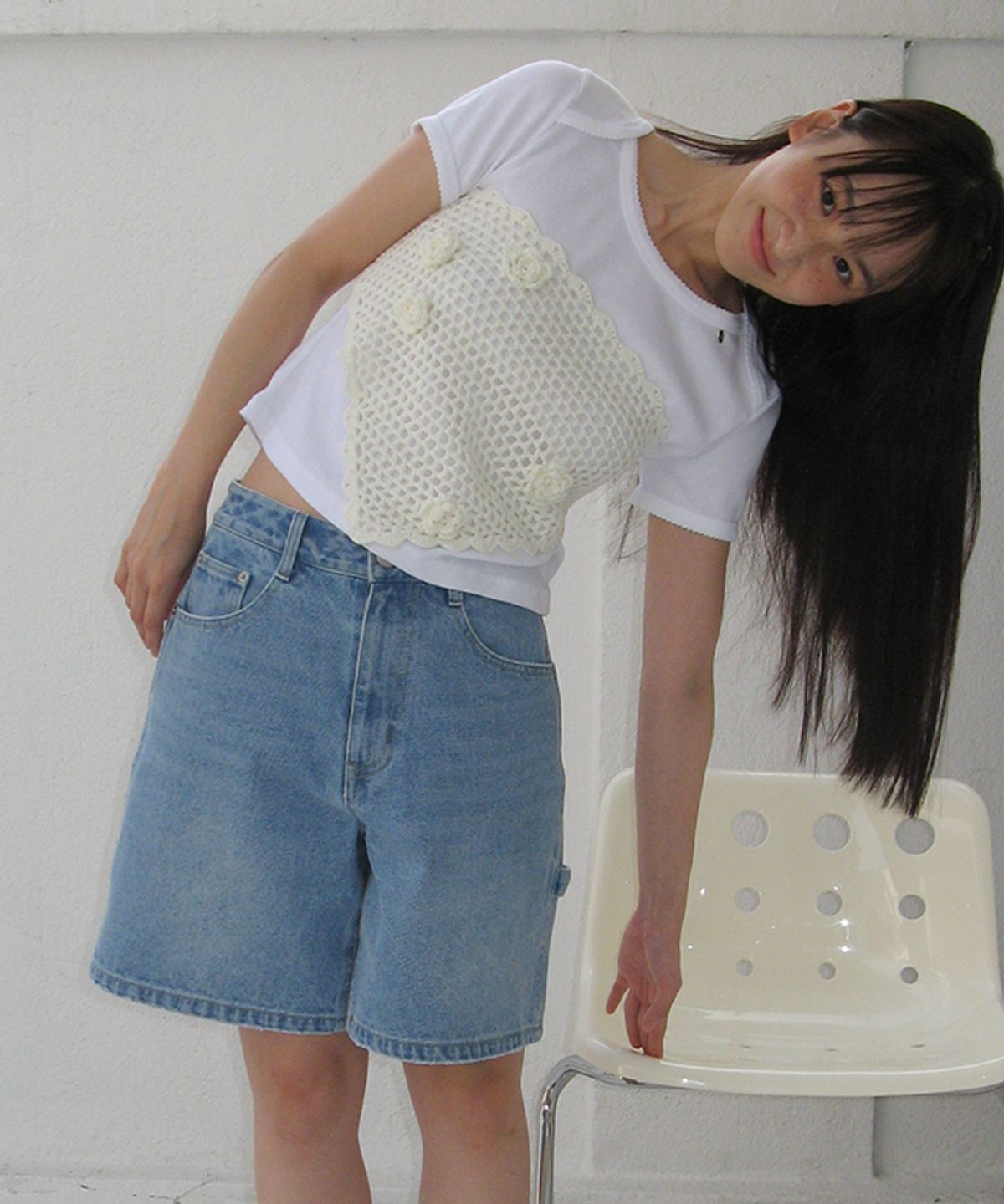 론론(RONRON) MULTIWAY CROCHET TIE SCARF TOP