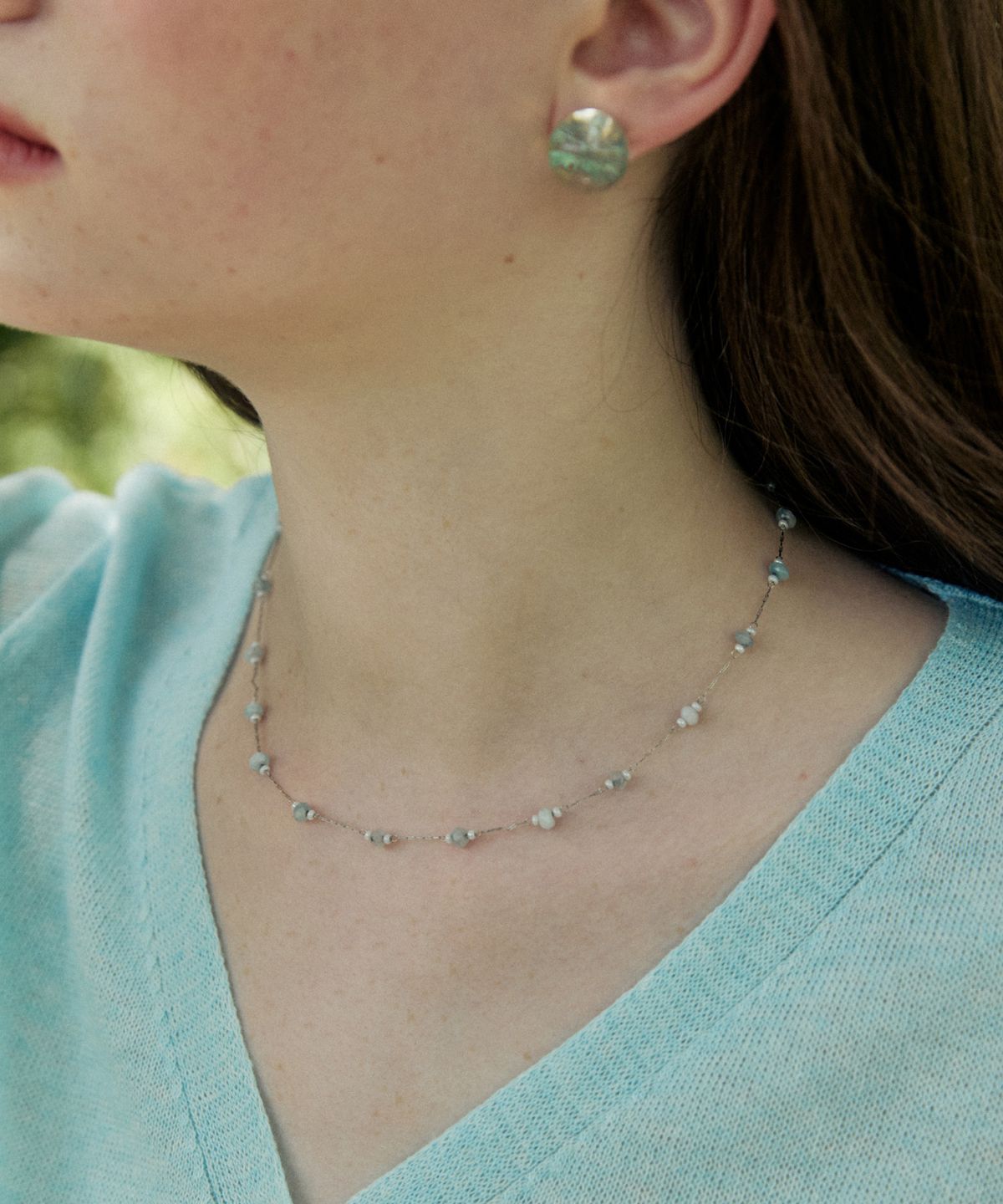 어다울(ADAUL) Color mini stone necklace - 2color