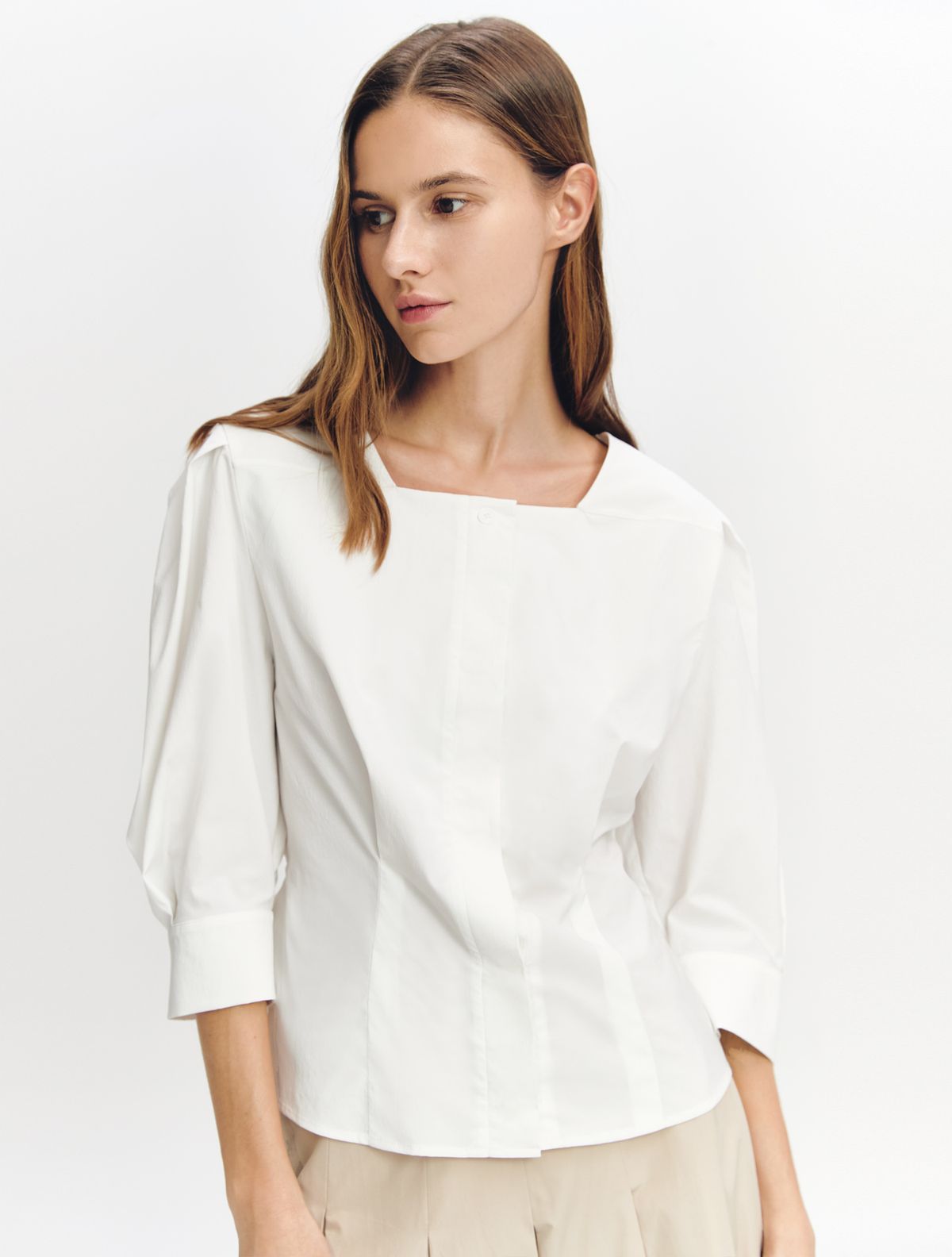 그레이데시온(GRAYDATION) Square Neck Blouse OFF WHITE