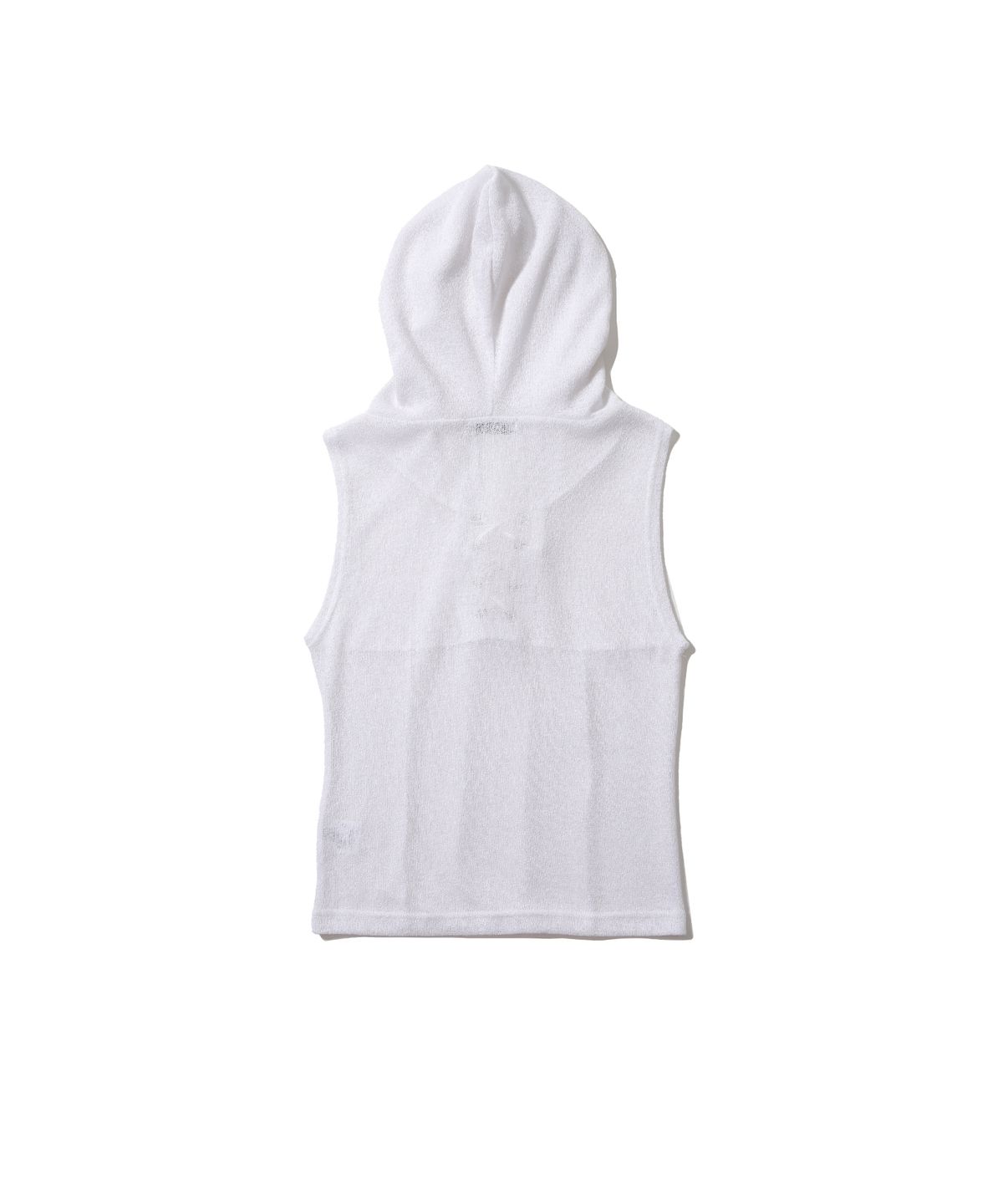 어니브(ANIV) SEE-THROUGH EYELET SLEEVELESS HOODED WHITE