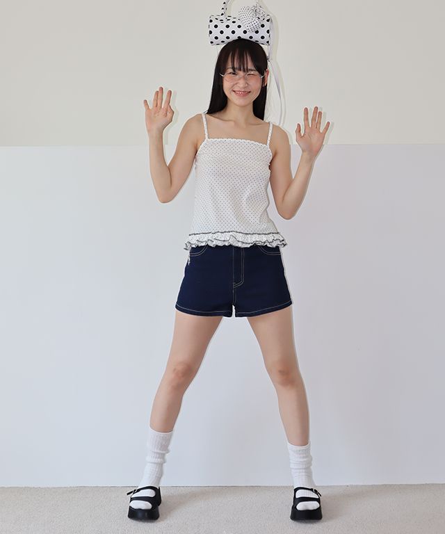 Tシャツ・カットソー RONRON DOT FRILL STITCH SLEEVELESS SOFT YELLOW RR25BSL1449SY MUSINSA | RONRON DOT FRILL STITCH SLEEVELESS WHITE