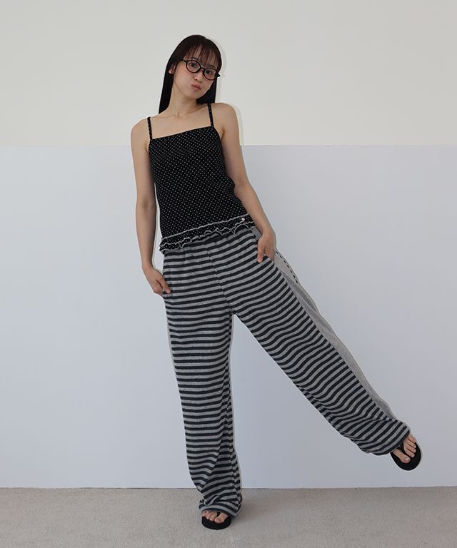 Tシャツ・カットソー RONRON DOT FRILL STITCH SLEEVELESS SOFT YELLOW RR25BSL1449SY MUSINSA | RONRON DOT FRILL STITCH SLEEVELESS BLACK