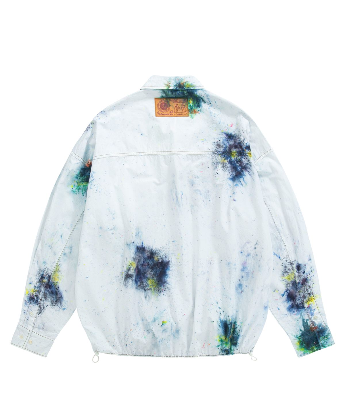 커넥트엑스(CONECTX) Hand Spray Dyed Cotton String Shirt, Multi Green