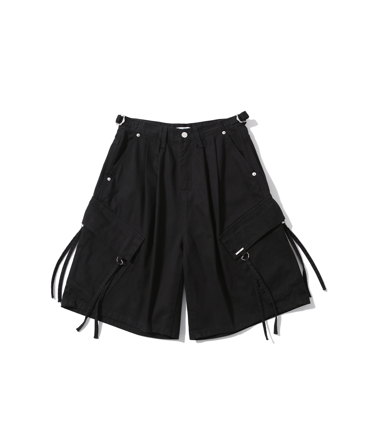 어니브(ANIV) CARGO WIDE BERMUDA PANTS BLACK