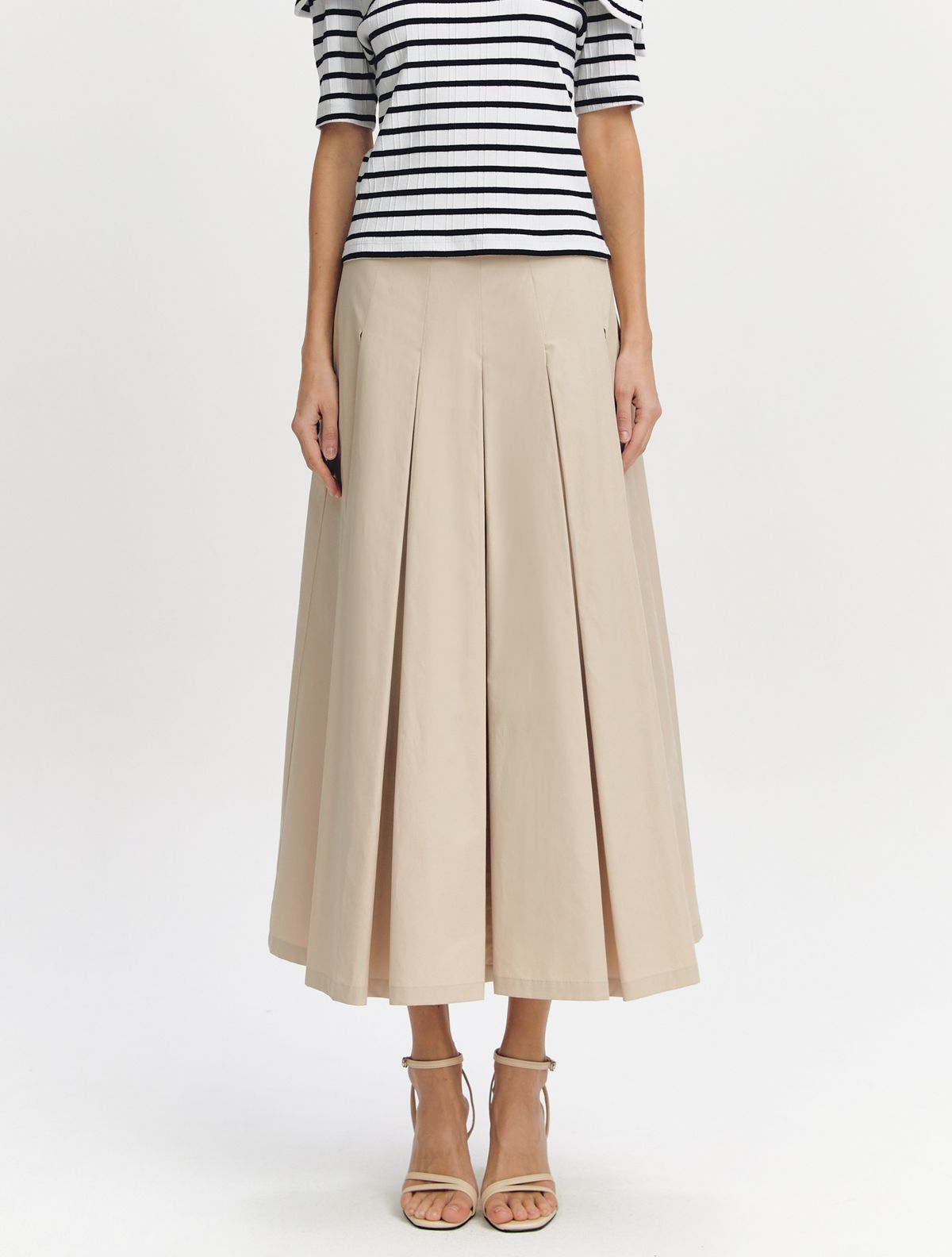 그레이데시온(GRAYDATION) Inverted Pleats Skirt BEIGE