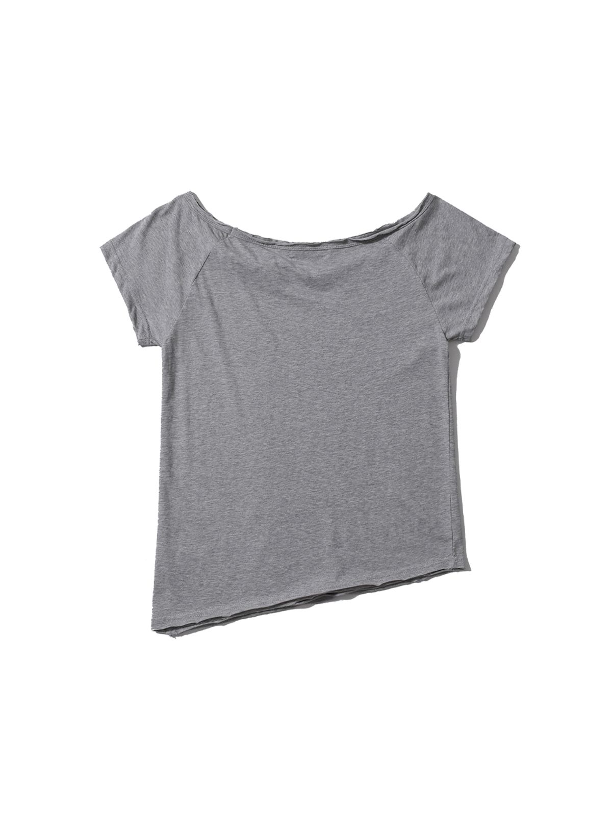 어니브(ANIV) UNBALANCE PIERCING EYELET T-SHIRT GRAY