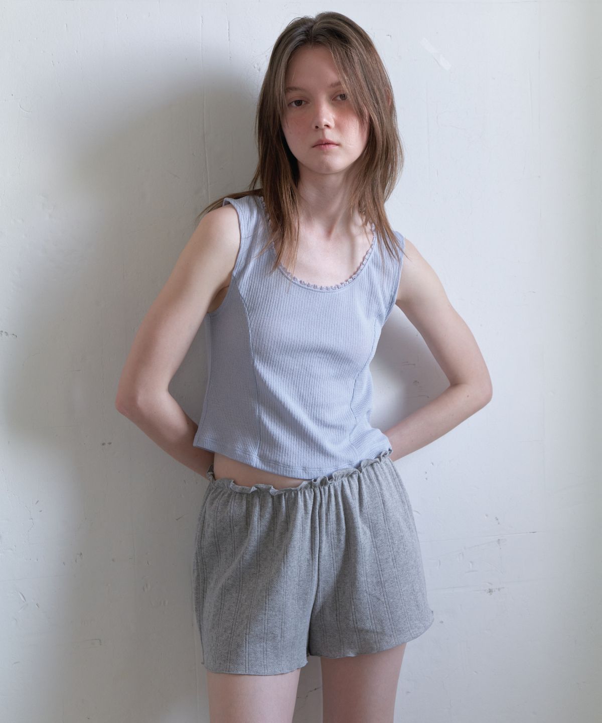 앤테(AENTE) Jacquard banding shorts - Gray