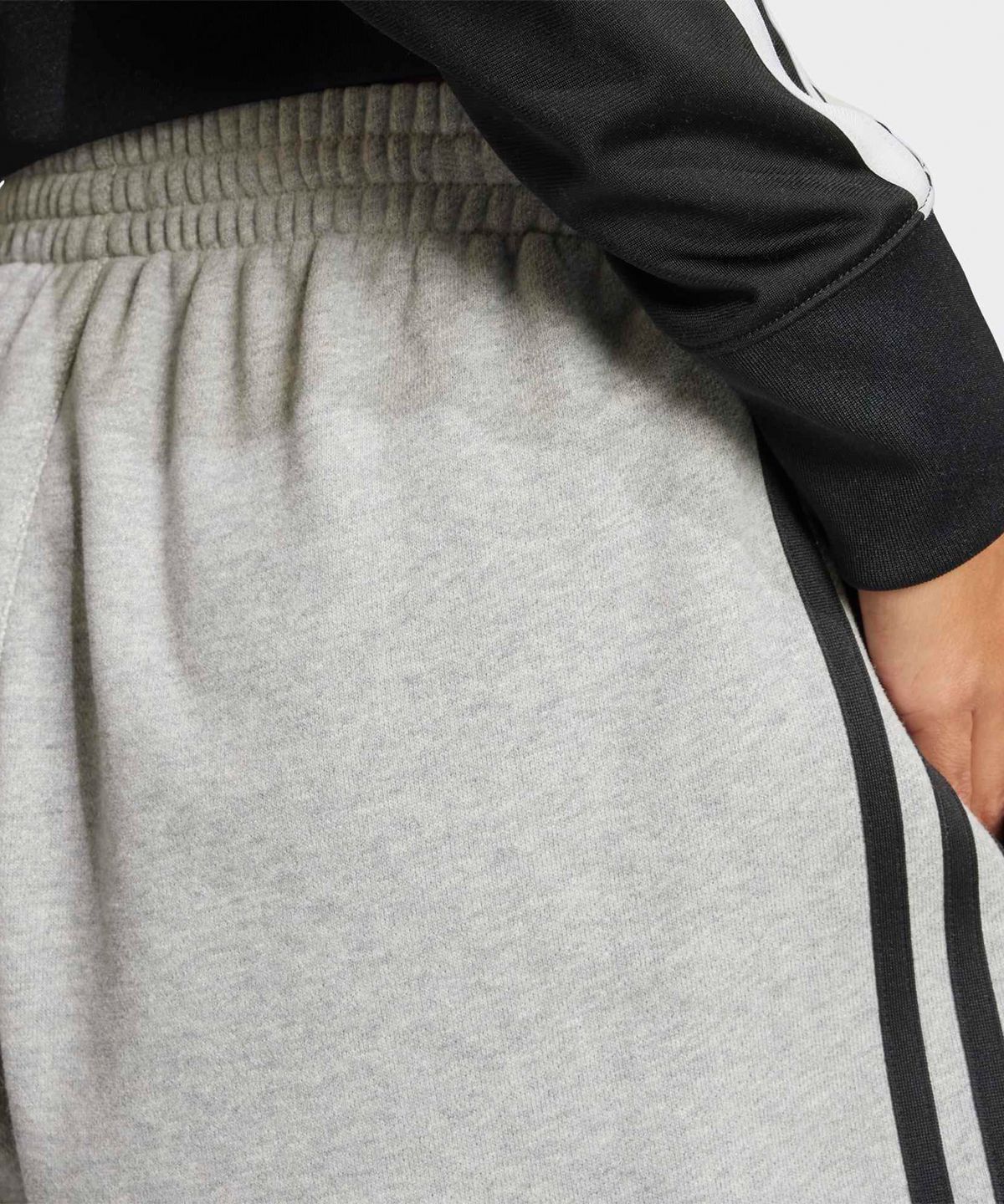 아디다스(ADIDAS) 3-스트라이프 숏 팬츠 프렌치 테리 - 그레이:블랙 / JW7399