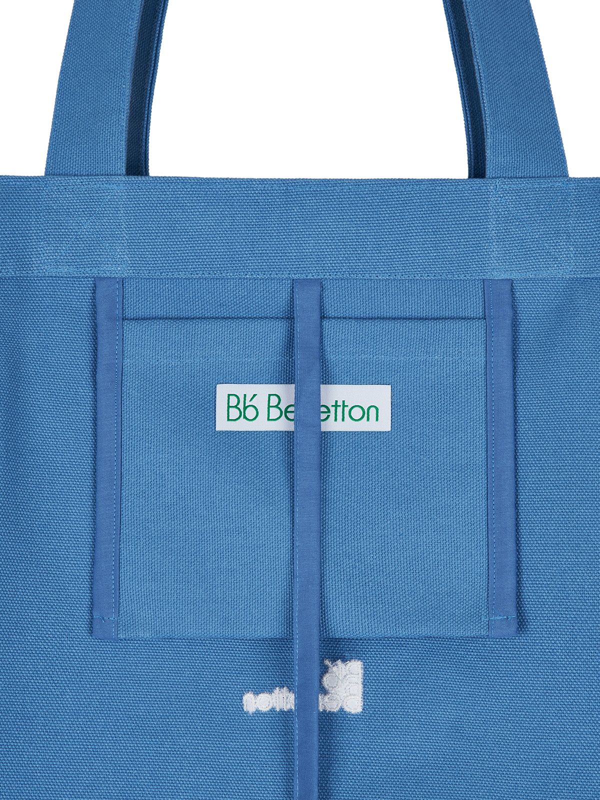 비플랫 베네통(Bb' BENETTON) 컬러 타이포 에코백 (Blue)