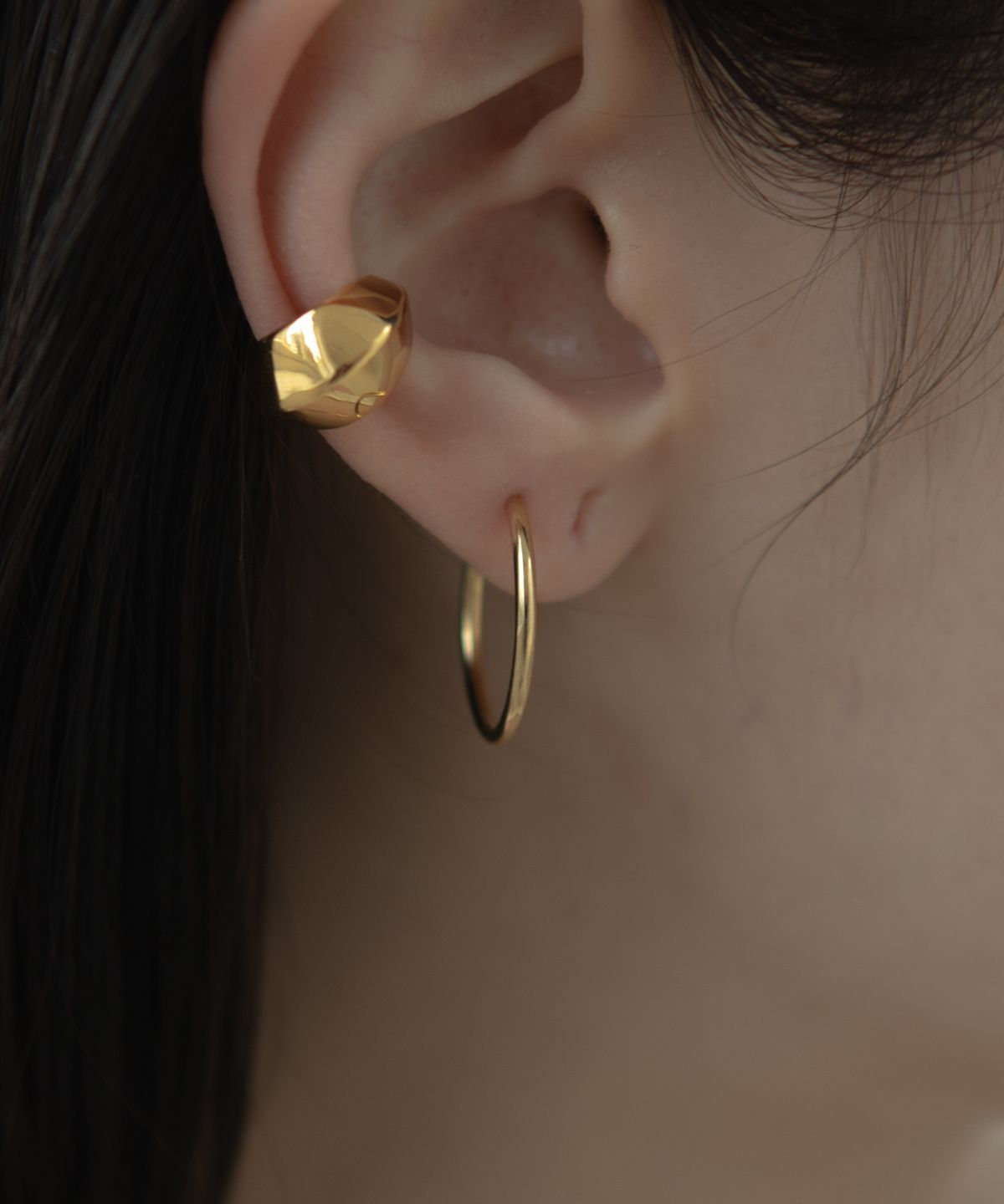 노비스도쿄(NOVICE TOKYO) 슬림 후프 피어스 Thin Hoop Pierce [Sliver925] (2 size) / Gold