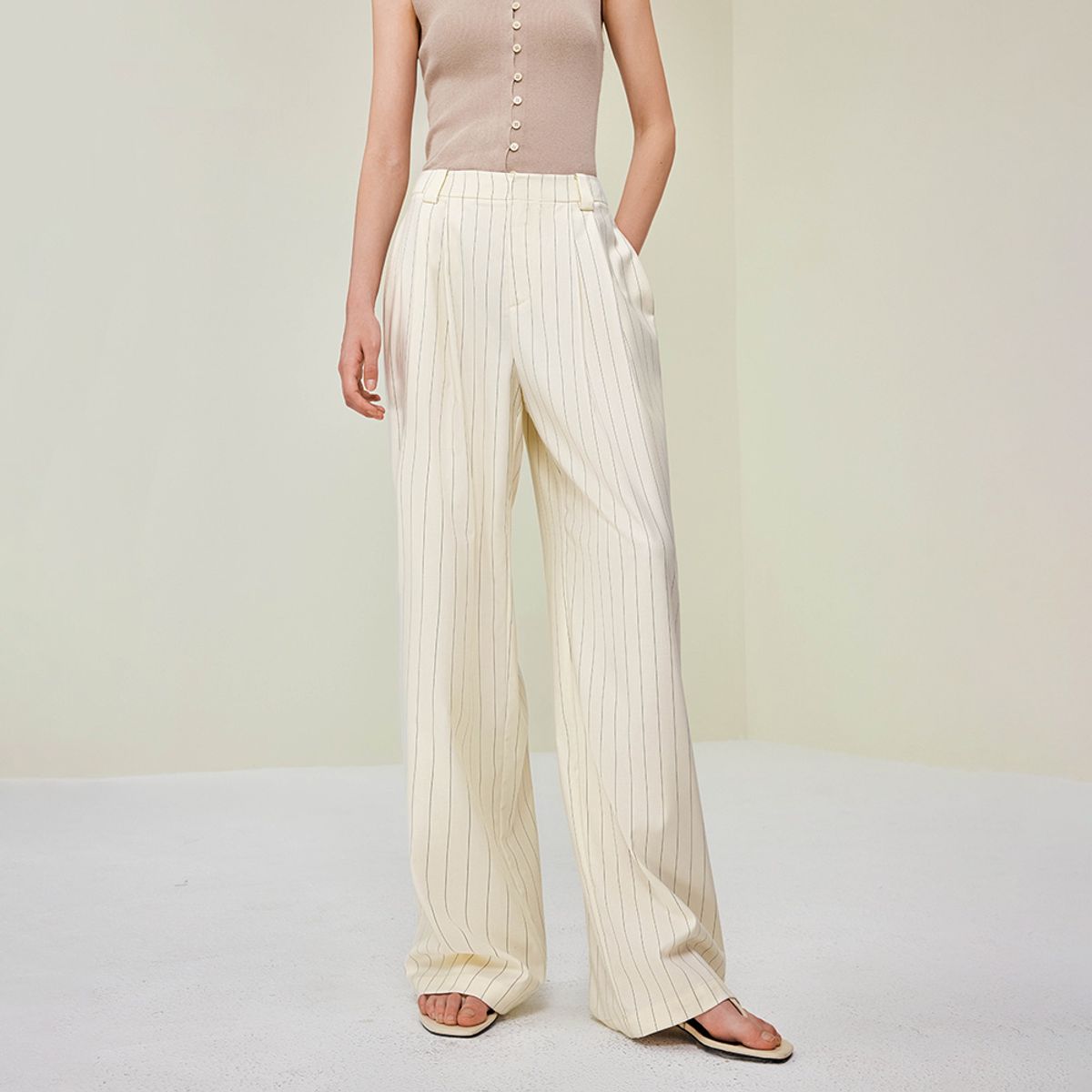 와이와이아이엠(YYIAM) YY_Commuter striped wide pants