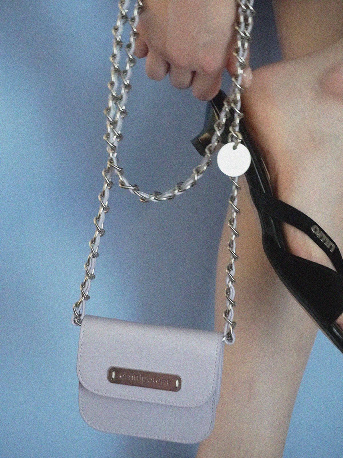 옴니포턴트(OMNIPOTENT) [Leather chain ver.] pin wallet bag _Lilac