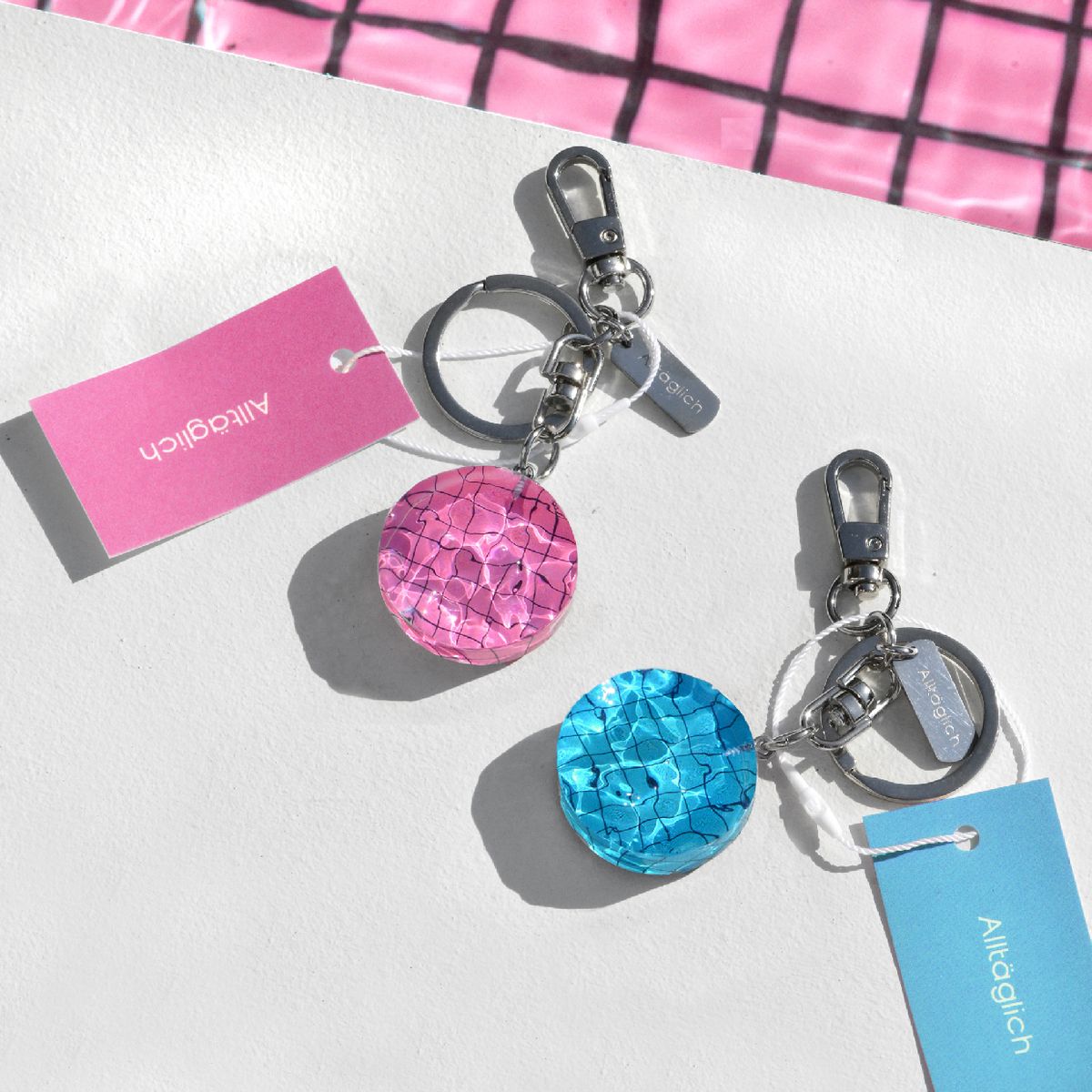알테그리히(ALLTAGLICH) 수영장 키링 Pink swimming pool keyring (hand made) ver.3