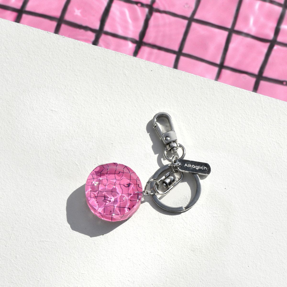 알테그리히(ALLTAGLICH) 수영장 키링 Pink swimming pool keyring (hand made) ver.3