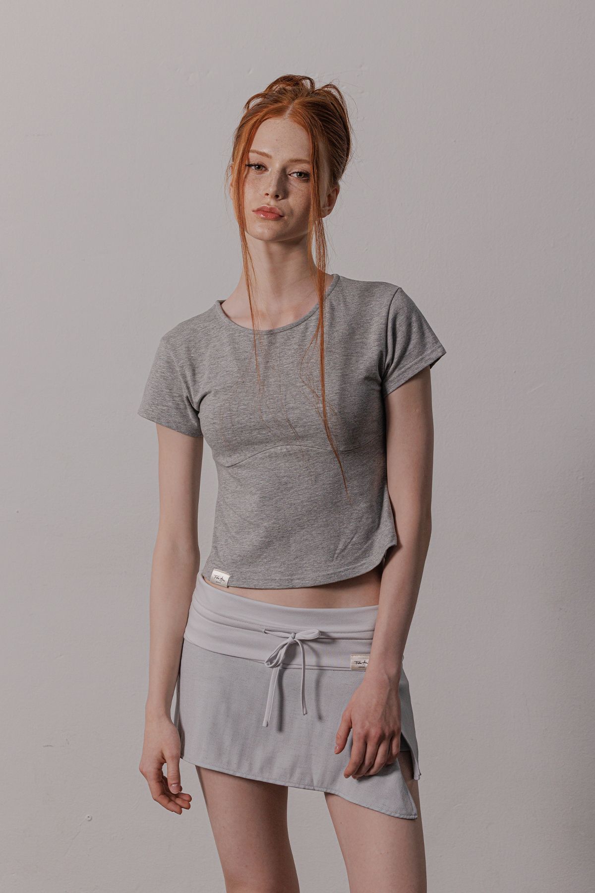 피프트 에일리어스(FIFTHALIAS) (코튼 모달) Soft line t-shirt Melange grey