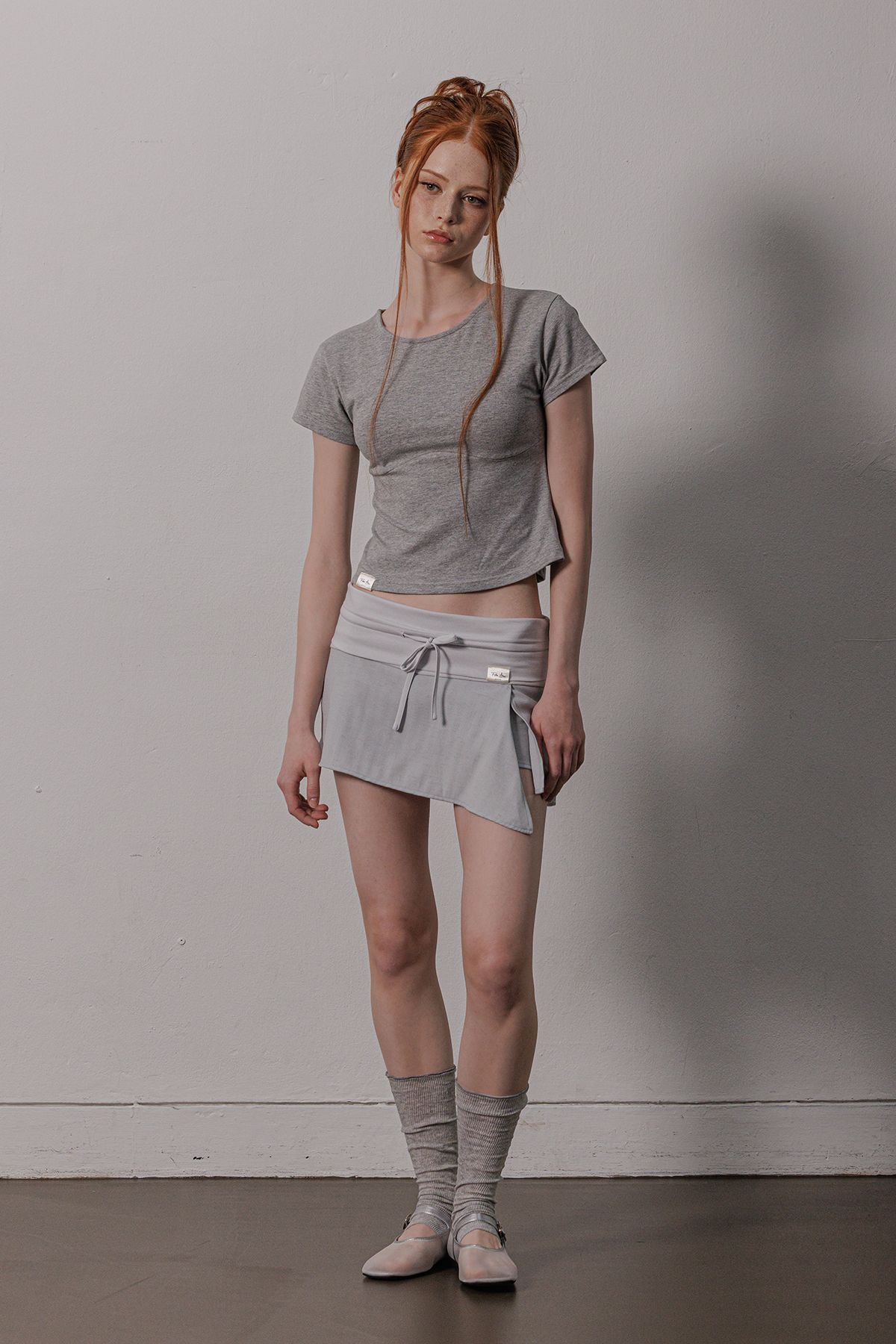 피프트 에일리어스(FIFTHALIAS) (코튼 모달) Soft line t-shirt Melange grey