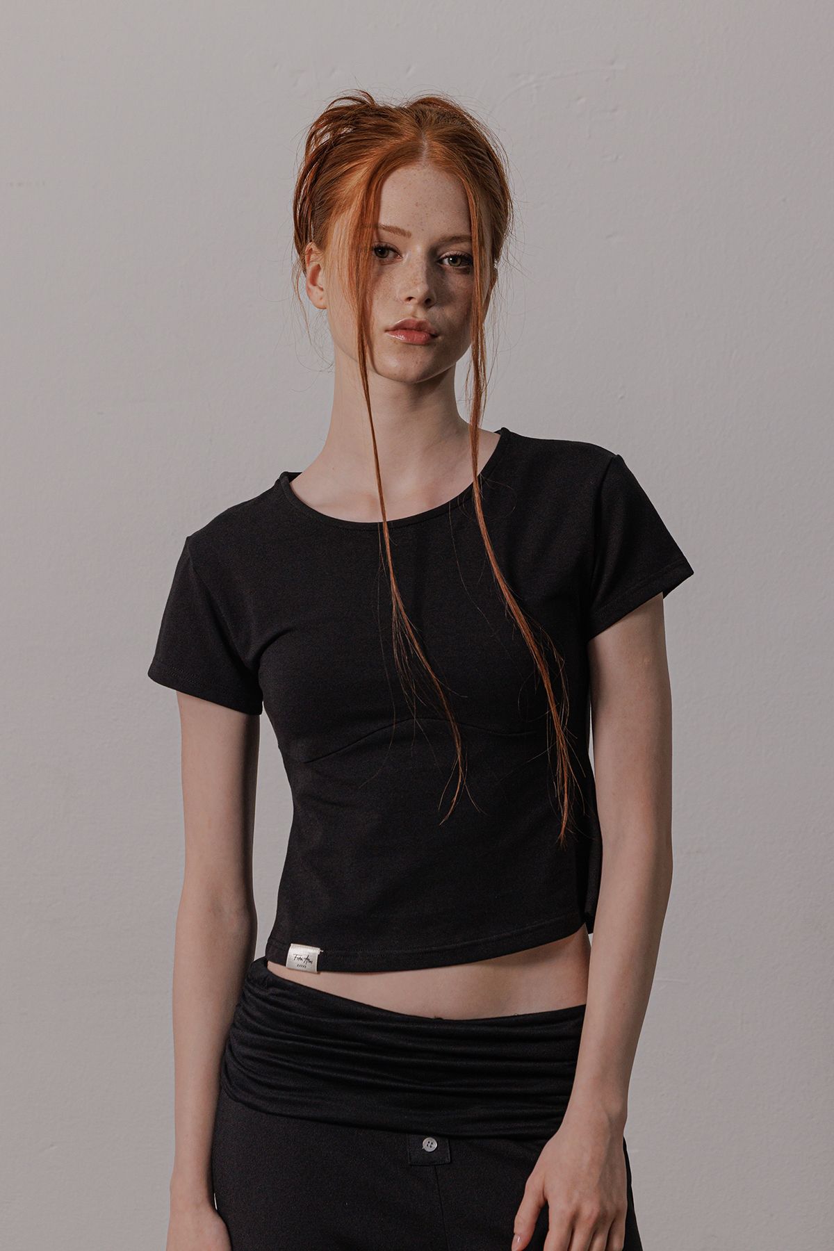 피프트 에일리어스(FIFTHALIAS) (코튼 모달) Soft line t-shirt Black