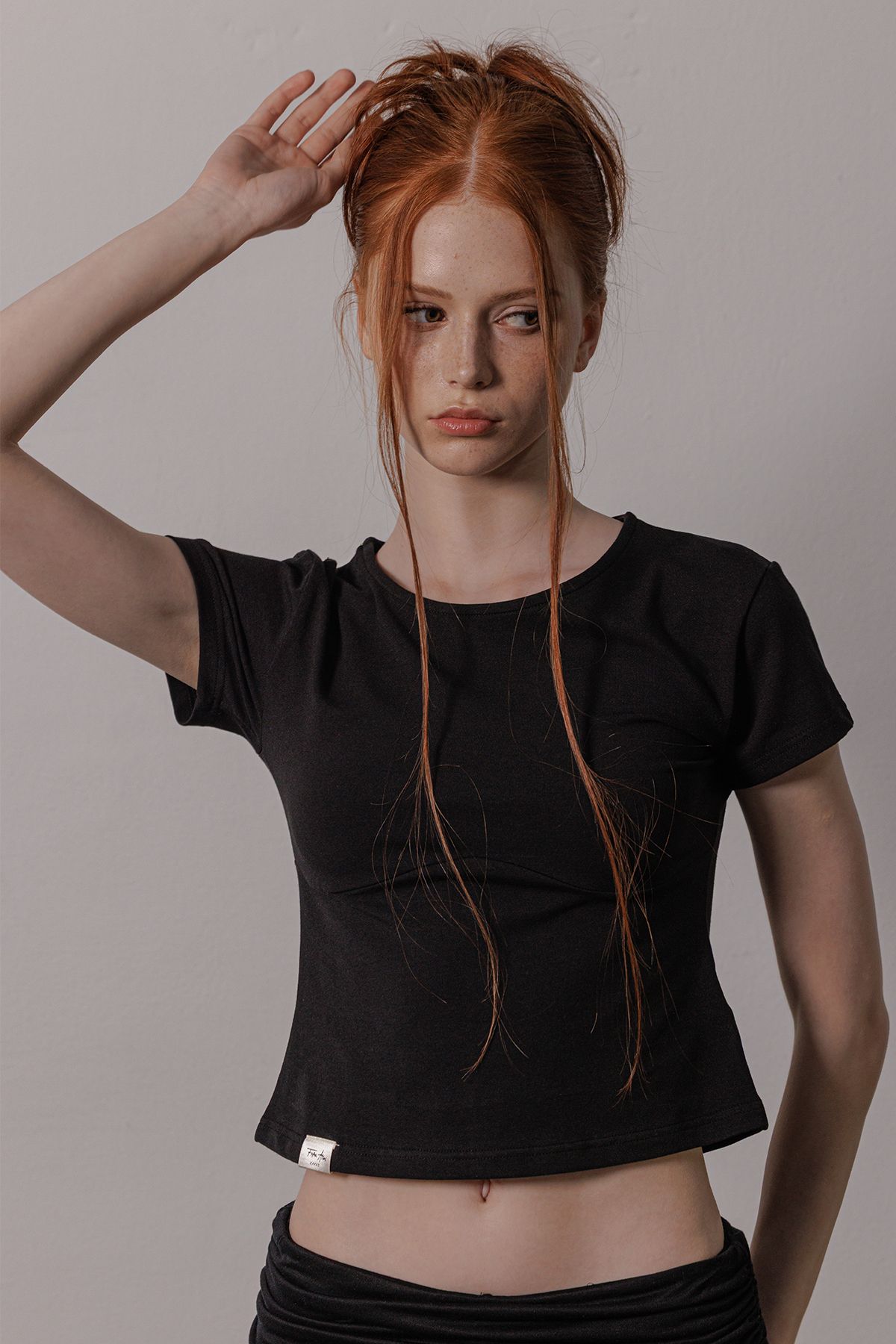 피프트 에일리어스(FIFTHALIAS) (코튼 모달) Soft line t-shirt Black