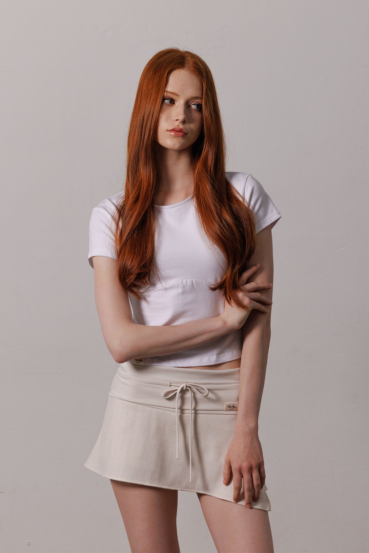 피프트 에일리어스(FIFTHALIAS) (코튼 모달) Soft line t-shirt White