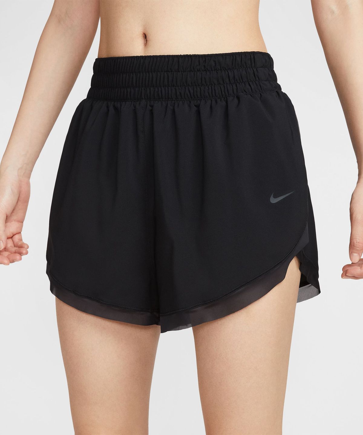 나이키(NIKE) 원 드라이 핏 하이웨이스트 3인치 브리프 라인드 쇼츠 - 블랙:스모크그레이 / HV3504-010