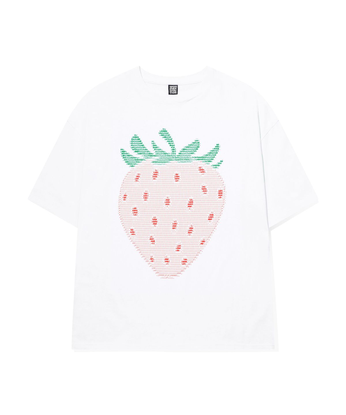 원더비지터(WONDERVISITOR) Ascii Strawberry Overfit T-shirt [White]