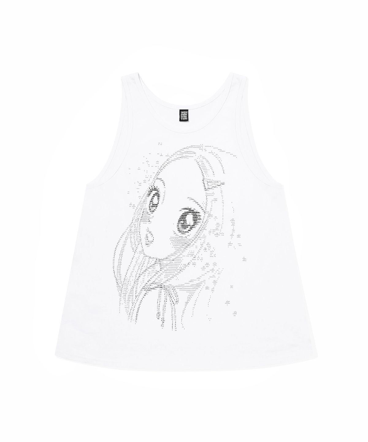 원더비지터(WONDERVISITOR) Ascii Heesu loose Sleeveless [White]