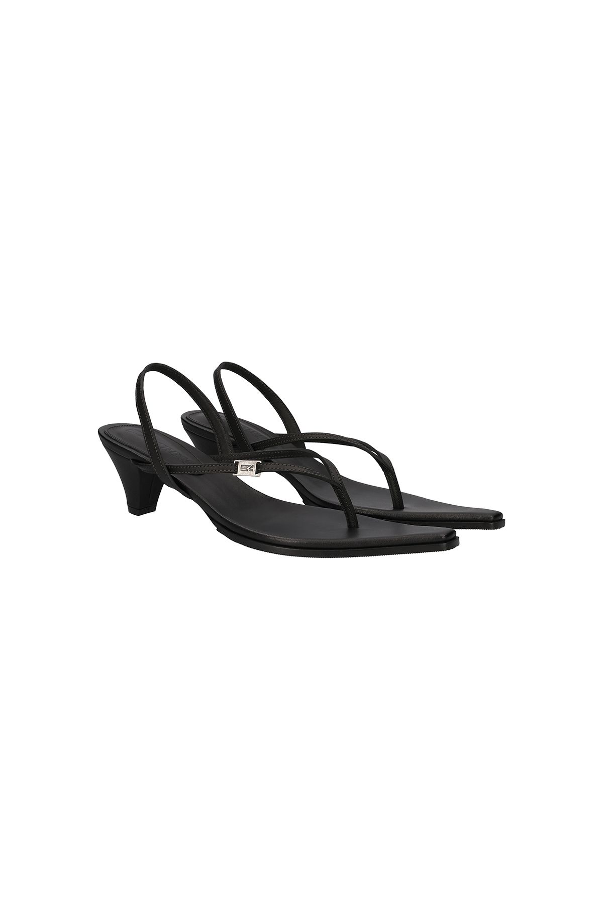 포트리스(4TRESS) LEATHER HEELED SANDALS 02 BLACK