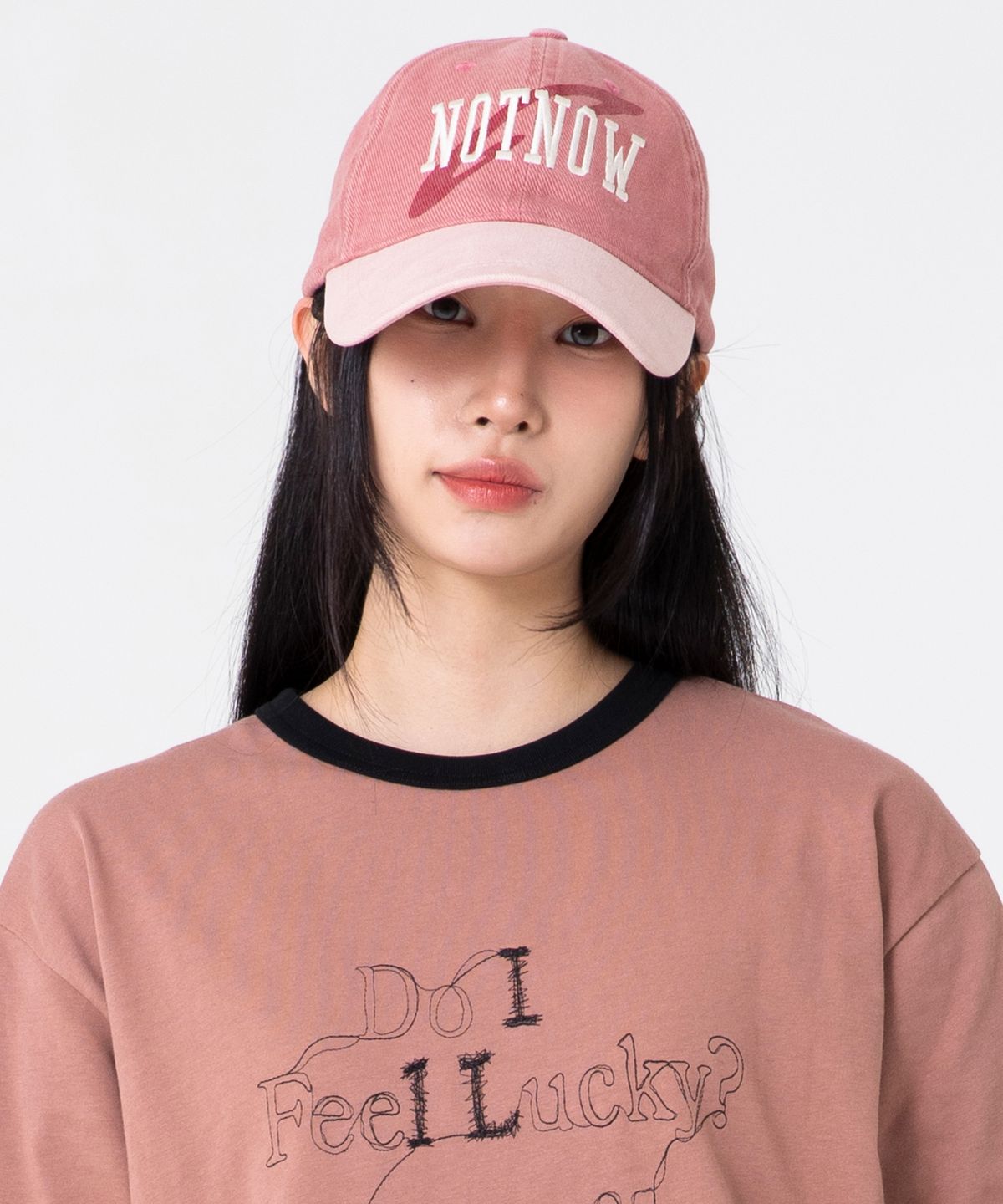 글랙(GLACK) GC059 NOTNOW 배색 워시드 코튼 볼캡 (PINK)
