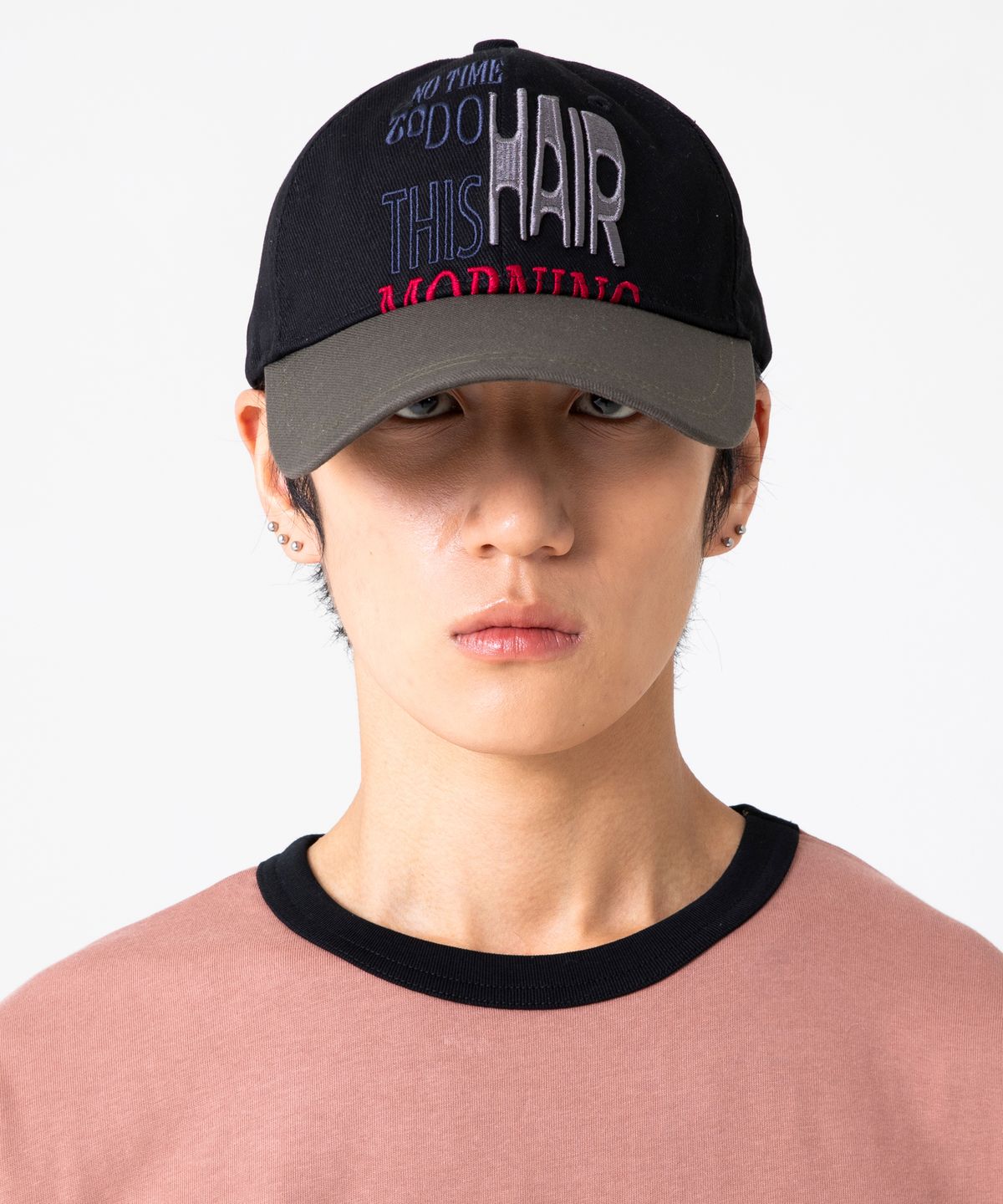 글랙(GLACK) GC068 NO TIME MORNING 배색 볼캡 (BLACK)