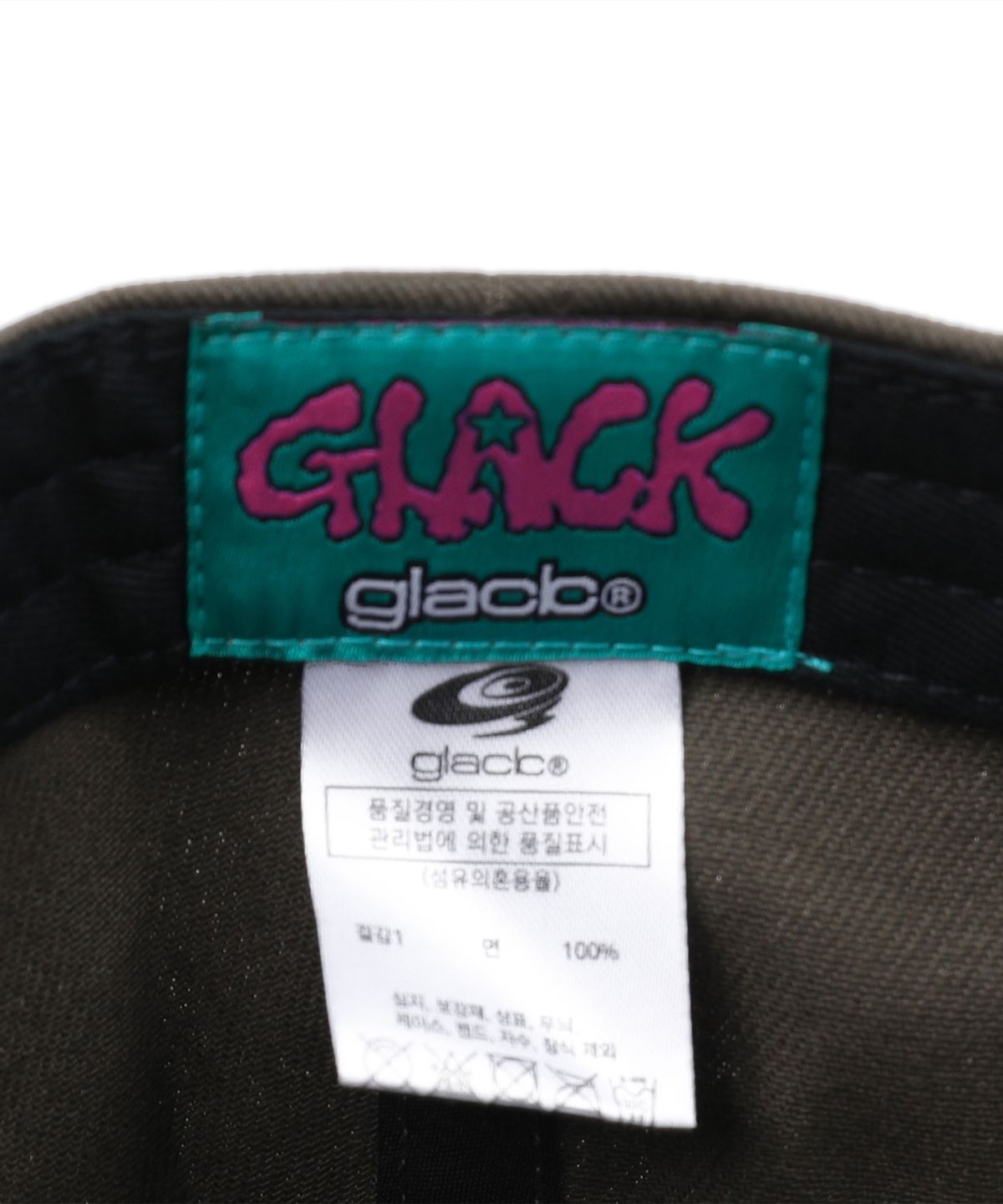 글랙(GLACK) GC068 NO TIME MORNING 배색 볼캡 (OLIVE)