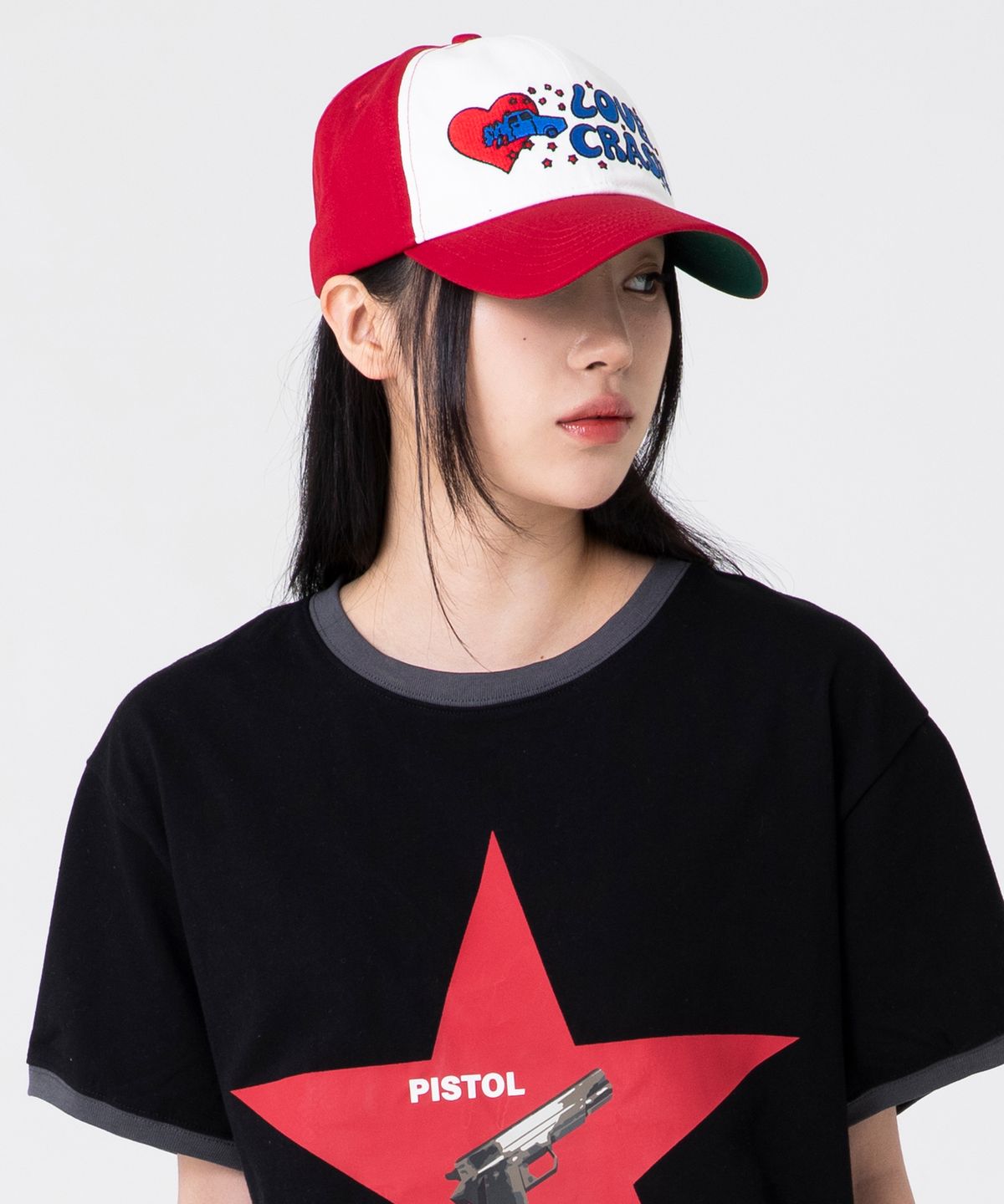 글랙(GLACK) GC060 러브크래시 6패널 볼캡 (RED)