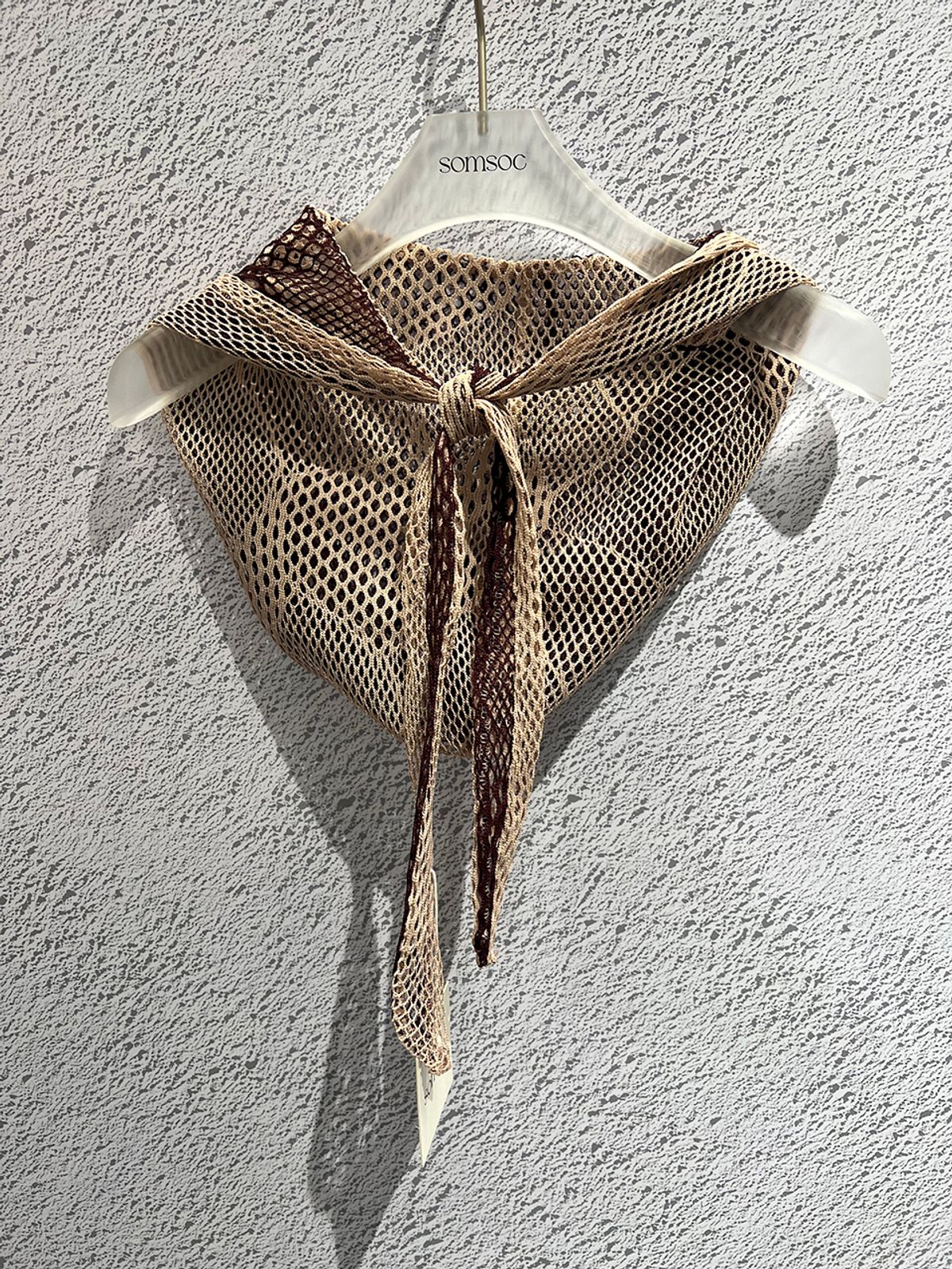 솜속(SOMSOC) LACE PATCH MESH DURAG_SALMON