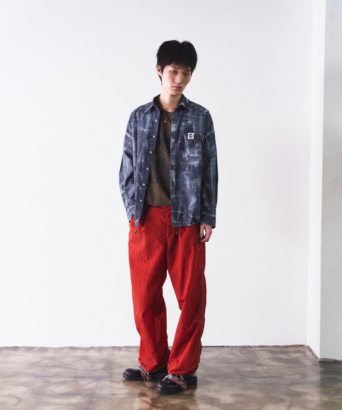 커넥트엑스(CONECTX) Hand painted denim shirts (dark ver.)