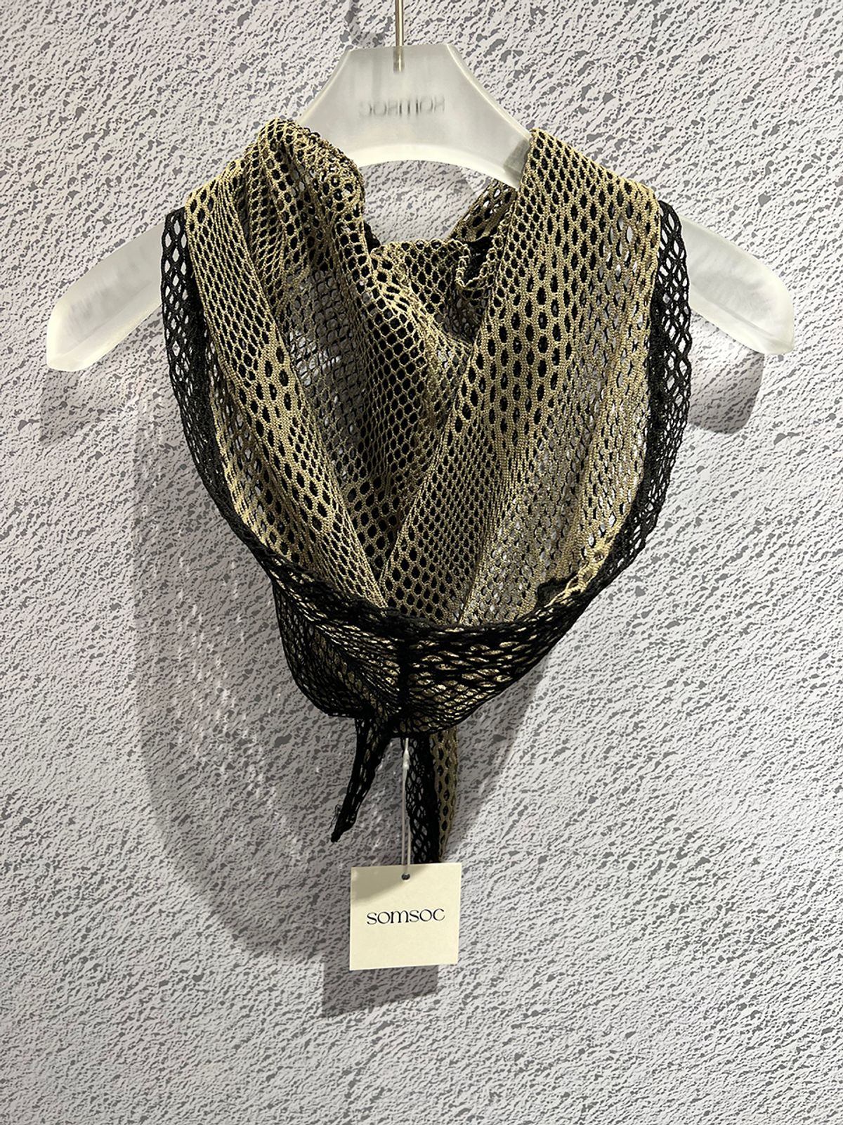 솜속(SOMSOC) LACE PATCH MESH DURAG_BLACK