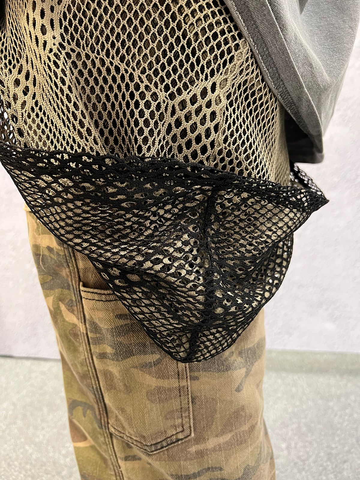 솜속(SOMSOC) LACE PATCH MESH DURAG_BLACK