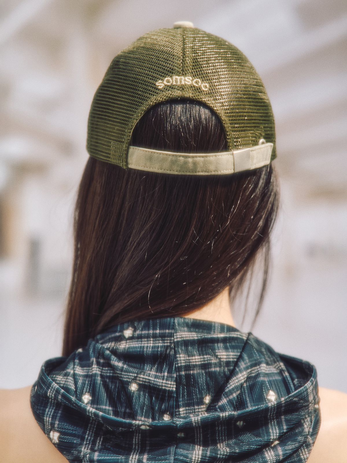 솜속(SOMSOC) SIGNATURE DESTROYED MESH CAP_KHAKI