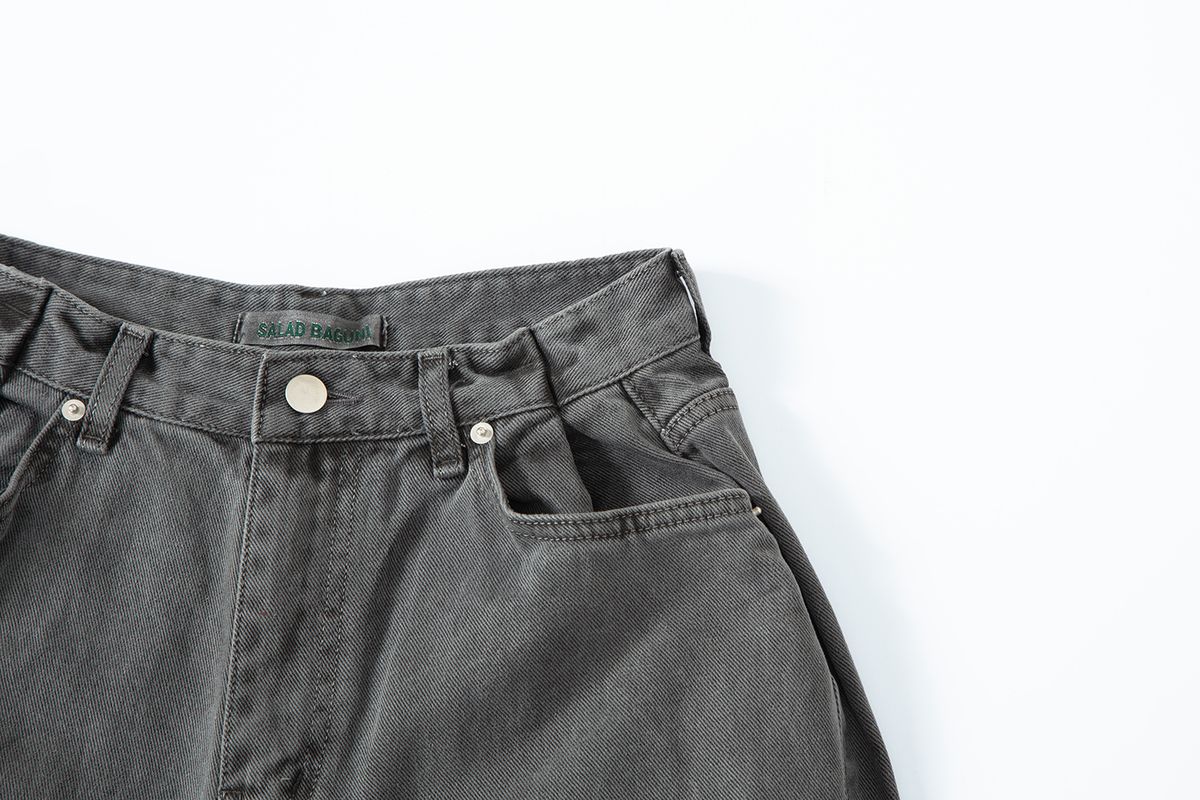 샐러드바구니(SALAD BAGUNI) Washed tuck pocket pants - dark gray