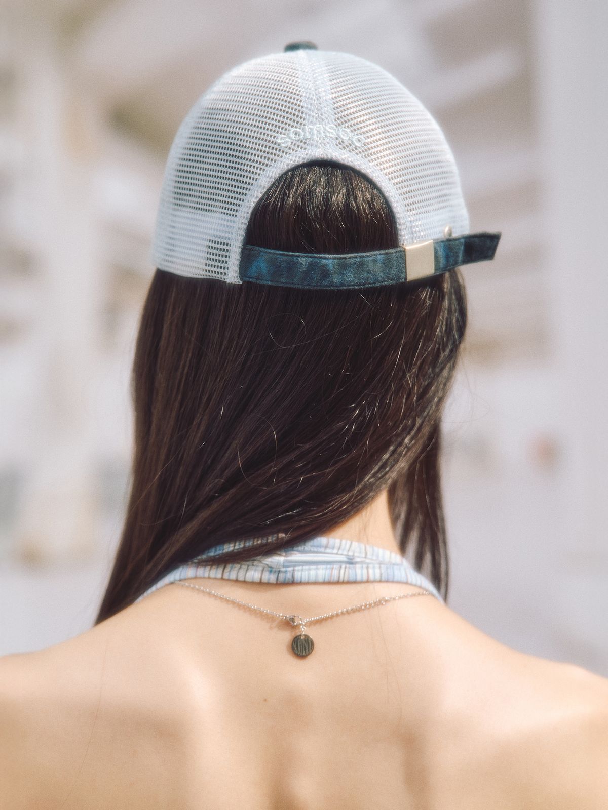 솜속(SOMSOC) SIGNATURE DESTROYED MESH CAP_NAVY