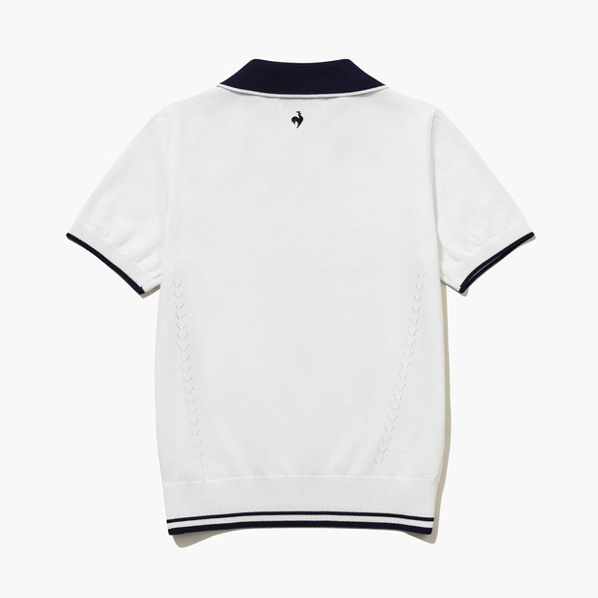 르꼬끄 골프(LECOQ GOLF) 여성 레터링 조직 반팔 카라 스웨터 (GQ322LKP71)