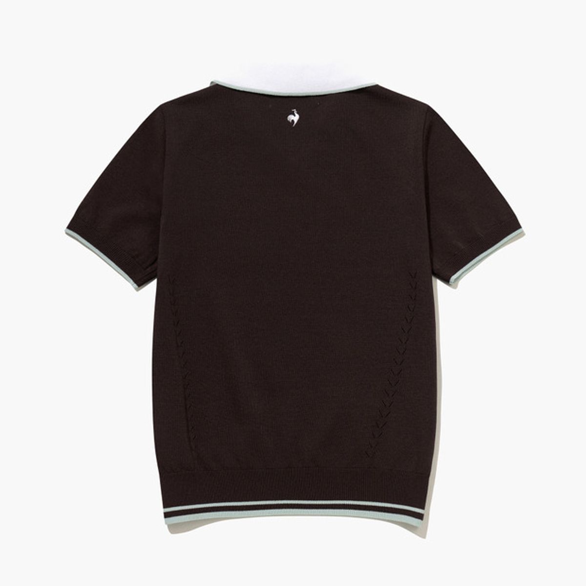 르꼬끄 골프(LECOQ GOLF) 여성 레터링 조직 반팔 카라 스웨터 (GQ322LKP71)