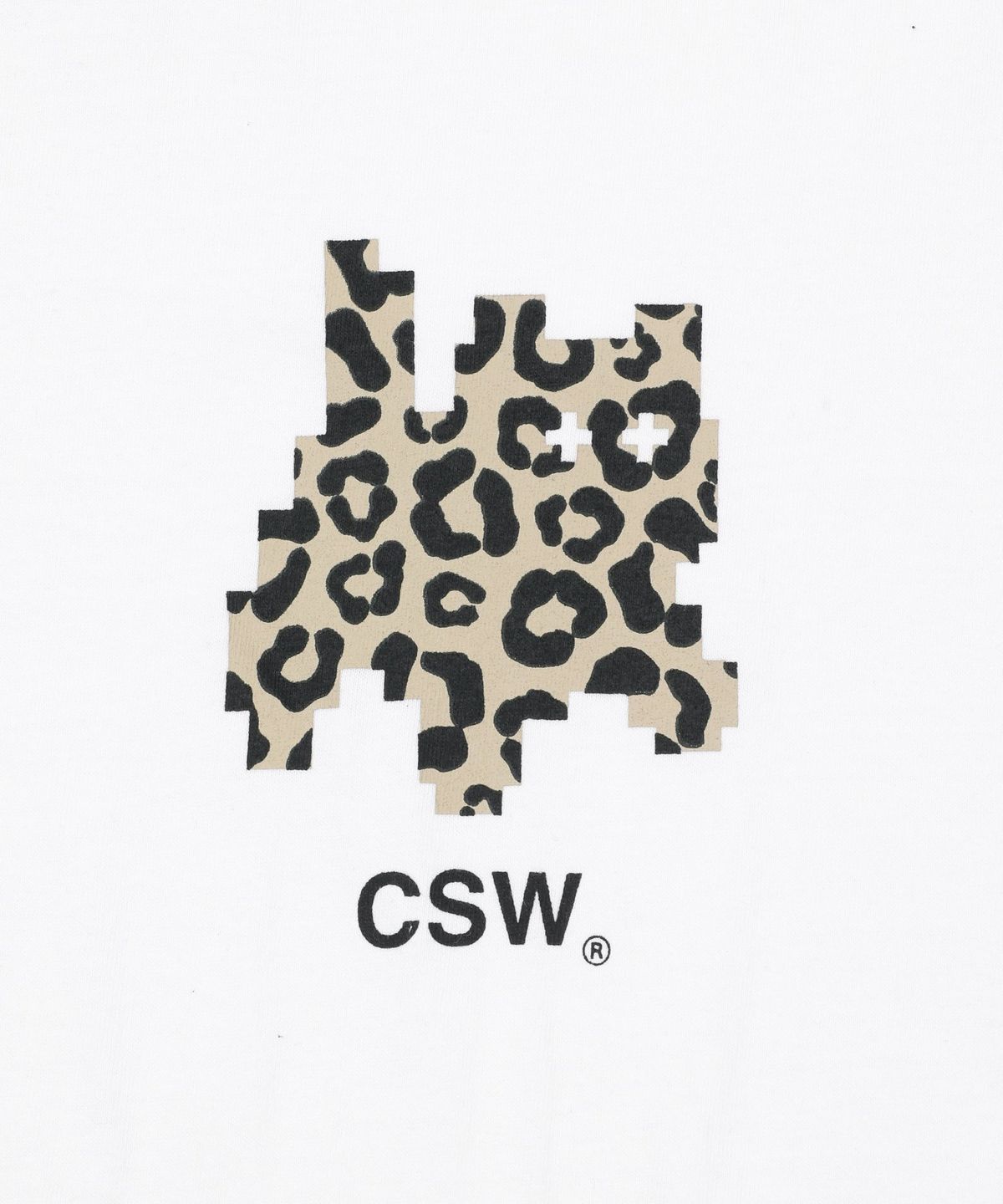 캣세이브더월드(CATSAVETHEWORLD) 사바 레오파드 픽셀 아트 로고 반팔 티