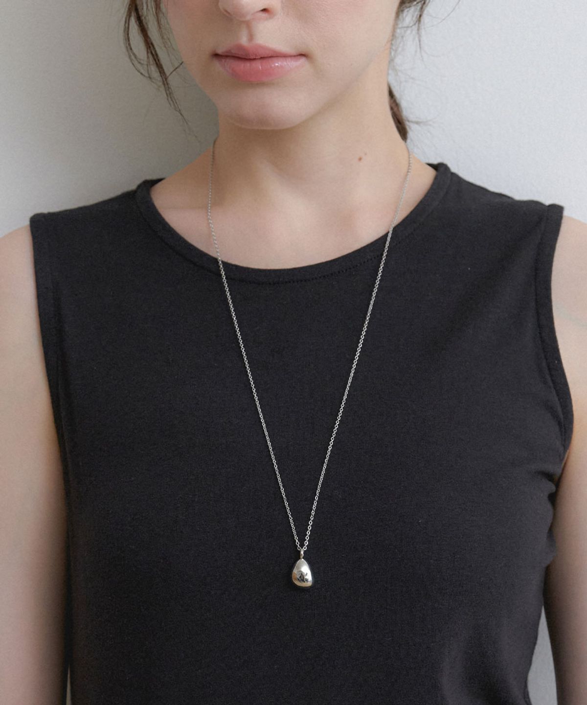 할렌(HALDEN) pebble pendant necklace (N041_silver)