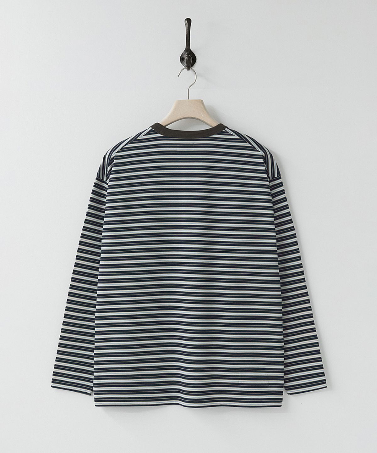 러프사이드(ROUGHSIDE) Multi Stripe Long Sleeve Navy