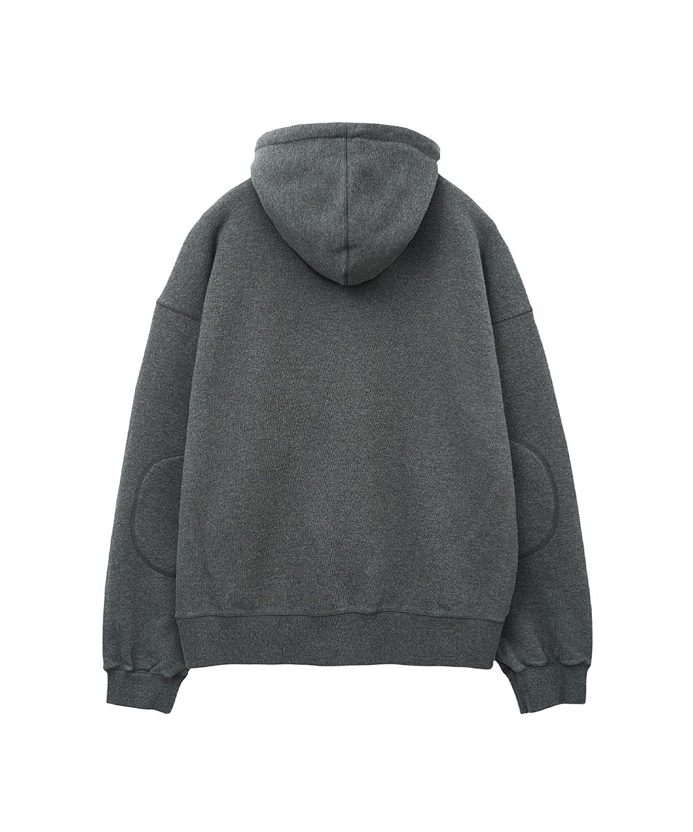MUSINSA | ROUGH SIDE Oversized Zip Up Hoodie Charcoal