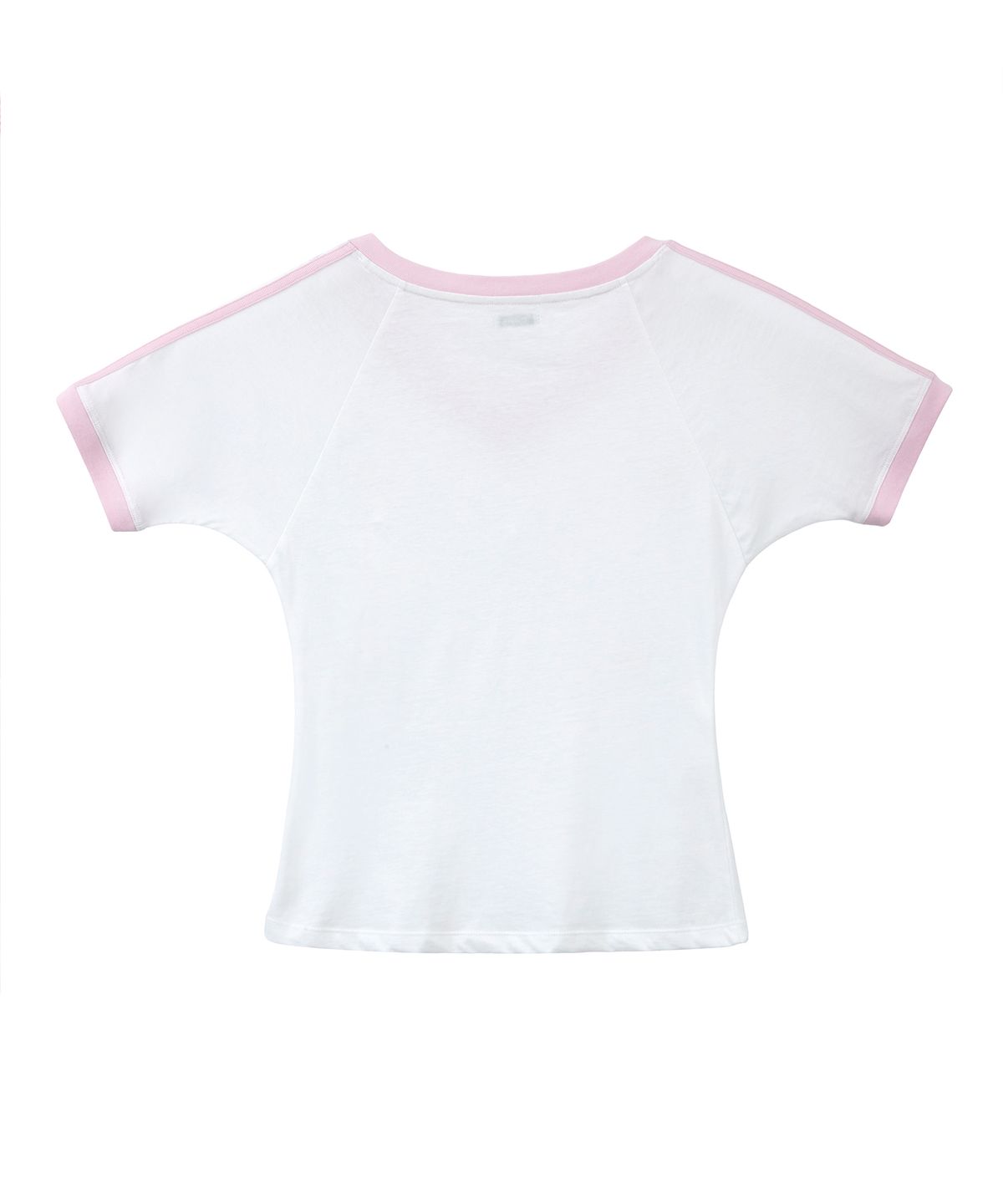 라츠유(LOTSYOU) lotsyou_V neck Ringer T-shirts Light Pink