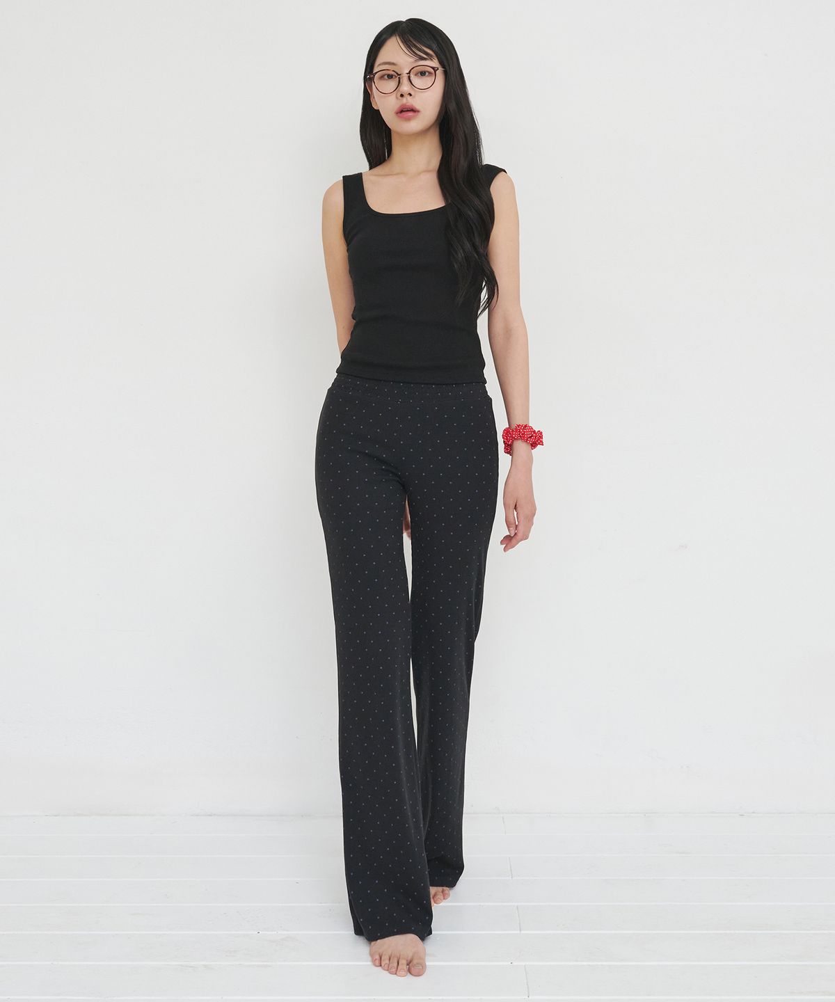 라츠유(LOTSYOU) lotsyou_Basic Deep Sleeveless Black