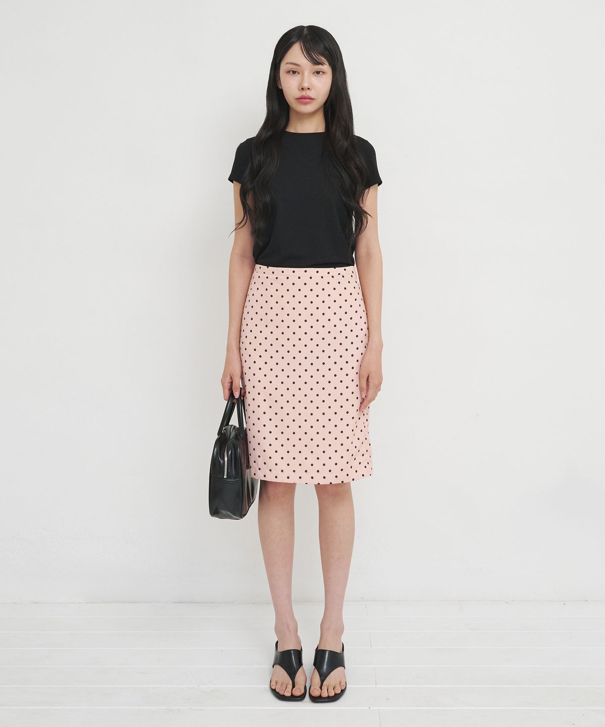 라츠유(LOTSYOU) lotsyou_Darlene Mid Skirt Light Pink