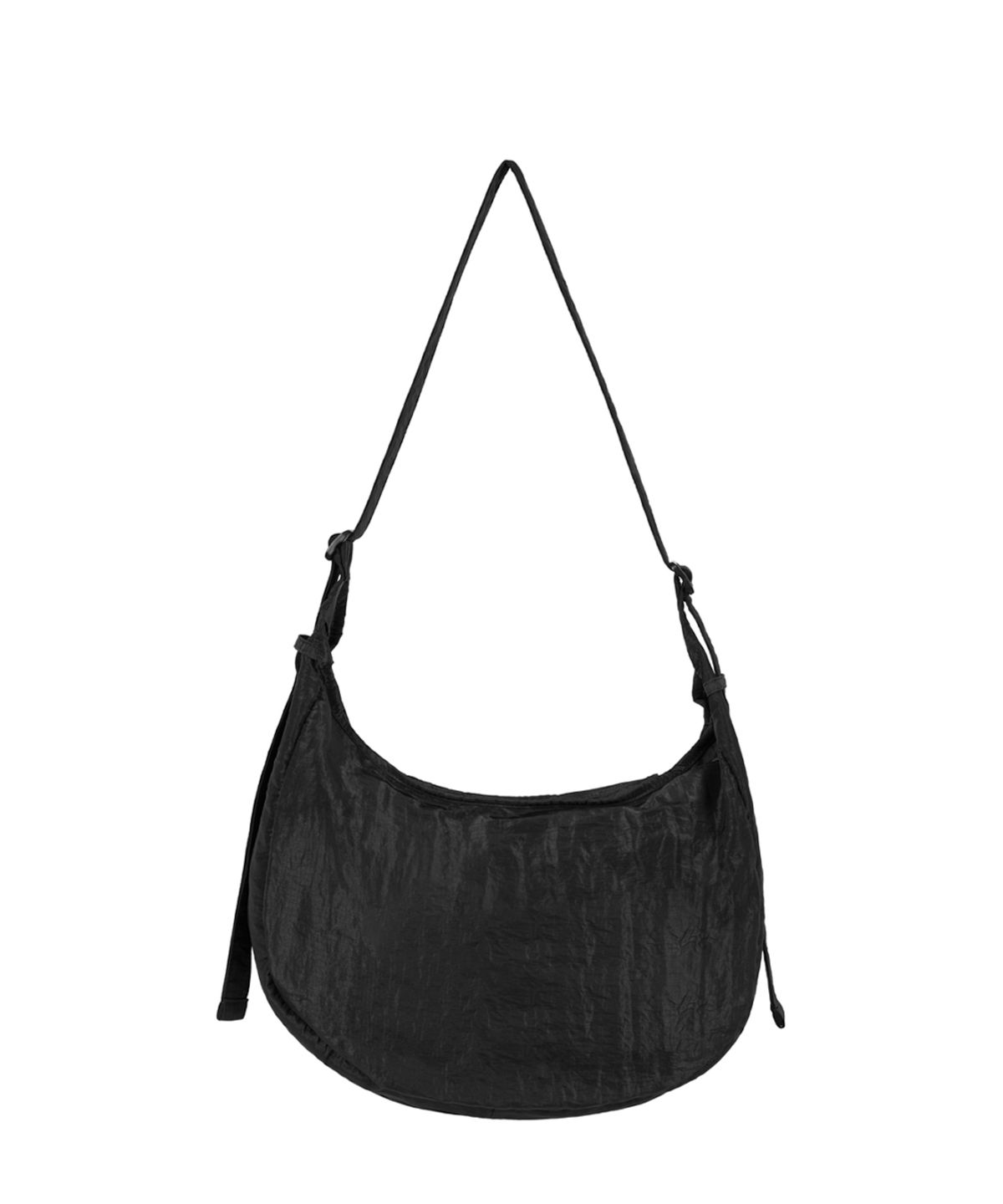 이우가마카라스(IUGAMAKARAS) Nylon Strap Hobo Bag (Black)